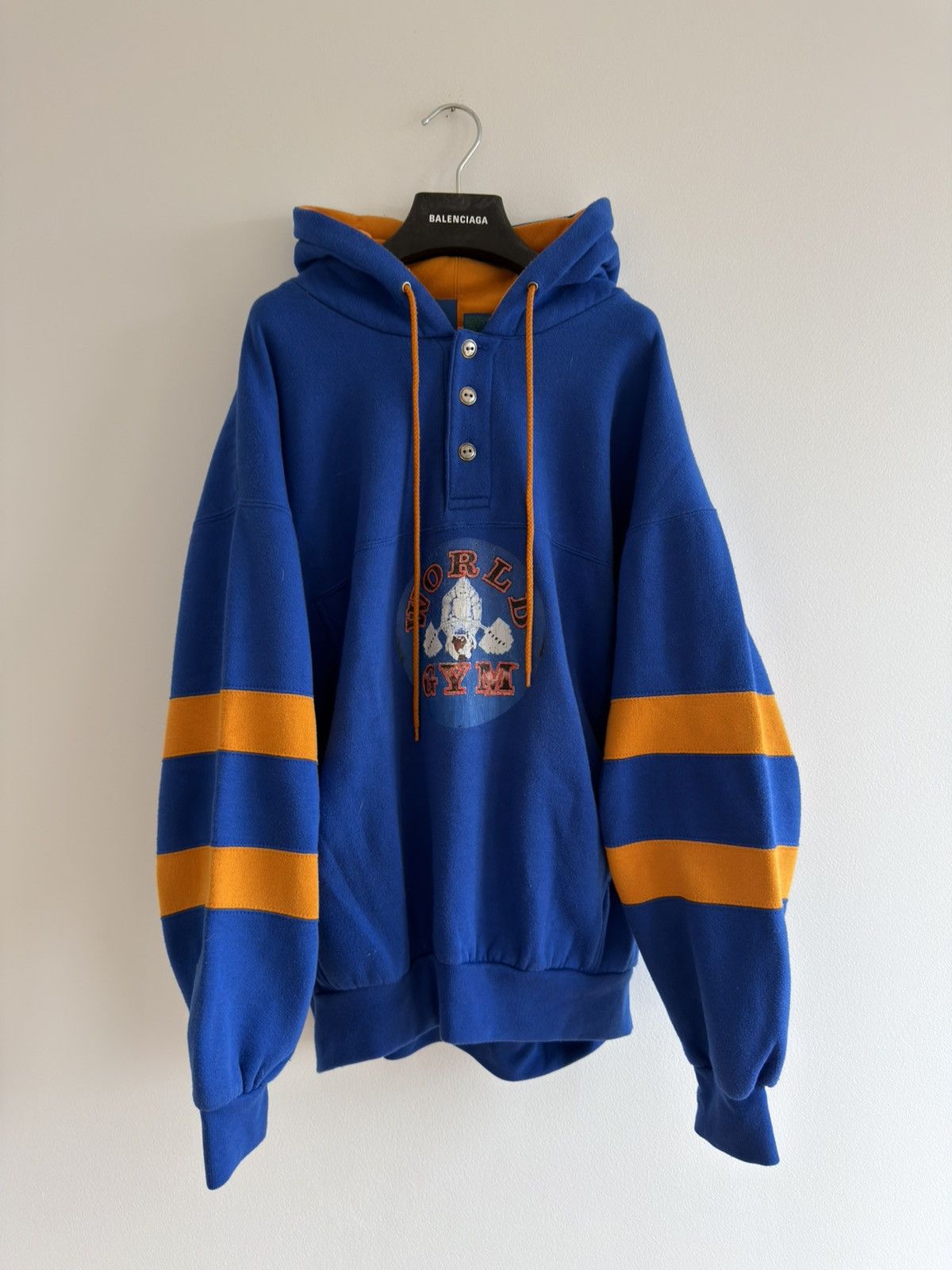 Vintage *RARE* VINTAGE 80s 90s WORLD GYM GORILLA HOODIE BODYBUILDING Size US L / EU 52-54 / 3 - 1 Thumbnail