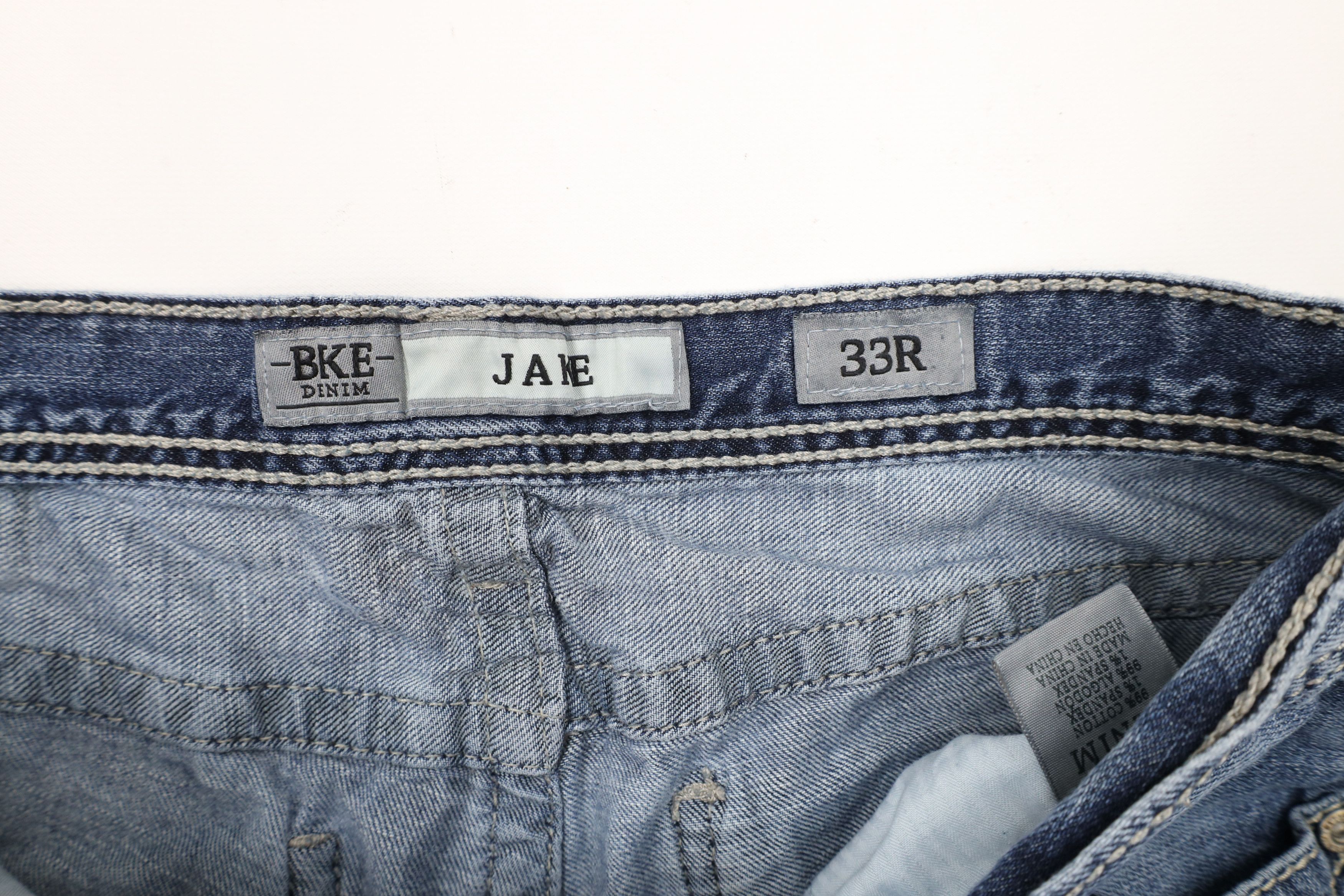 Vintage Buckle BKE Thick Stitch Stretch Jake Bootleg Denim Jeans Size US 33 - 10 Thumbnail