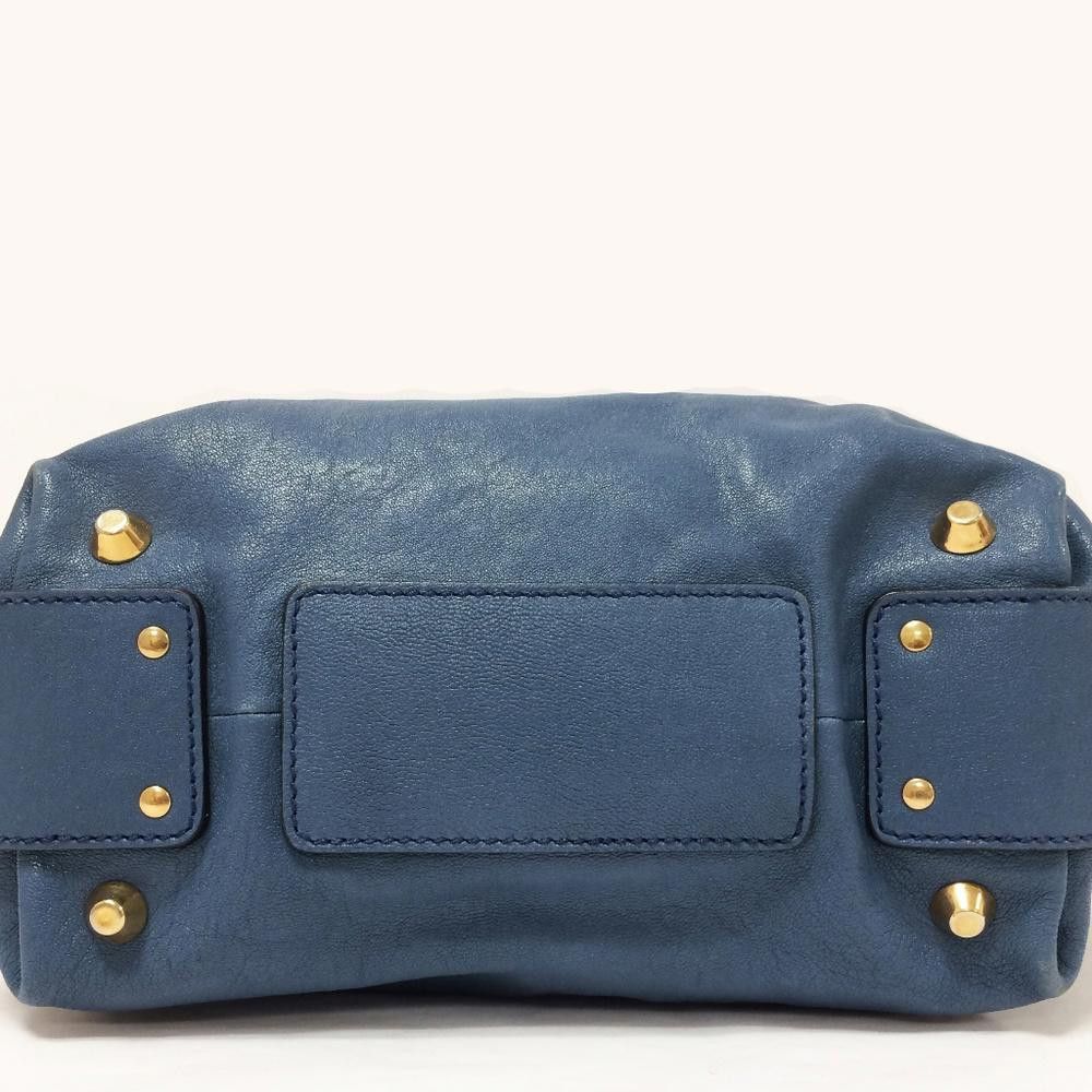 chloma CHLOE Angie Fjord Blue Leather Satchel Bag Size ONE SIZE - 6 Thumbnail