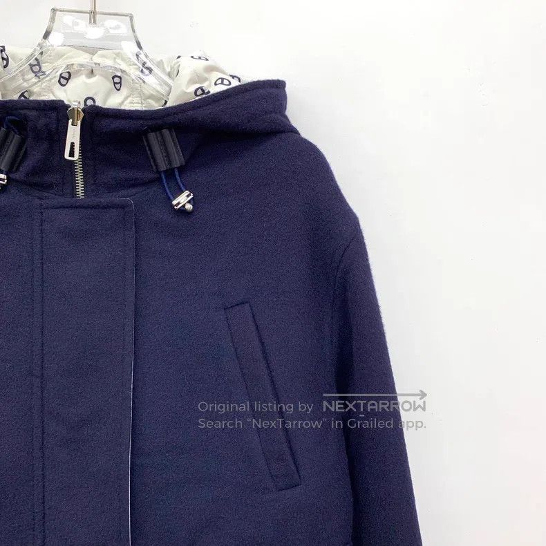 Hermes Hermes Deep Blue Pig Nose Print Full Print Cashmere Hooded Size XS / US 0-2 / IT 36-38 - 8 Thumbnail