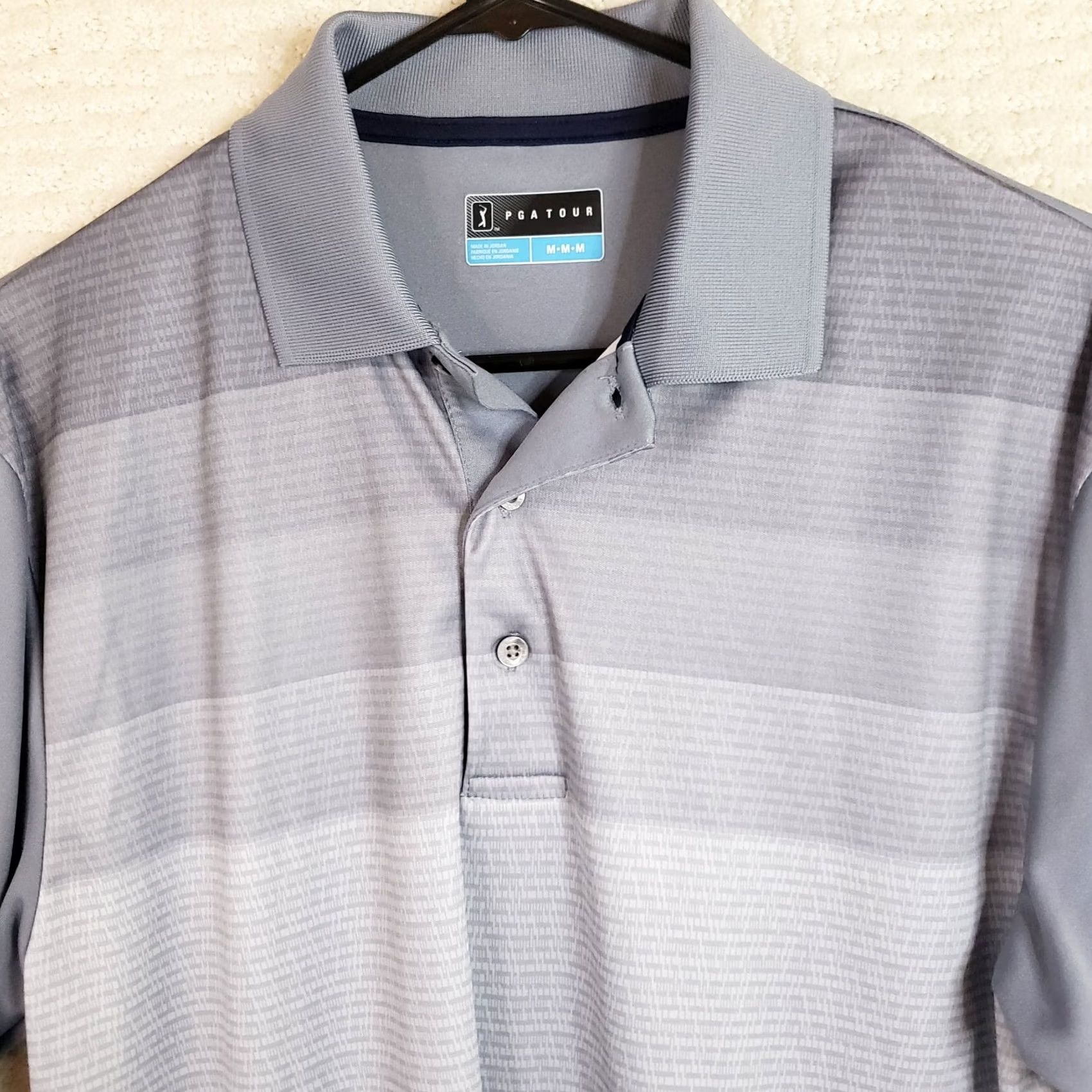 Vintage Pro Tour Polo Shirt Golf Mens Medium Gray Striped Moisture Control Top Size US M / EU 48-50 / 2 - 3 Thumbnail