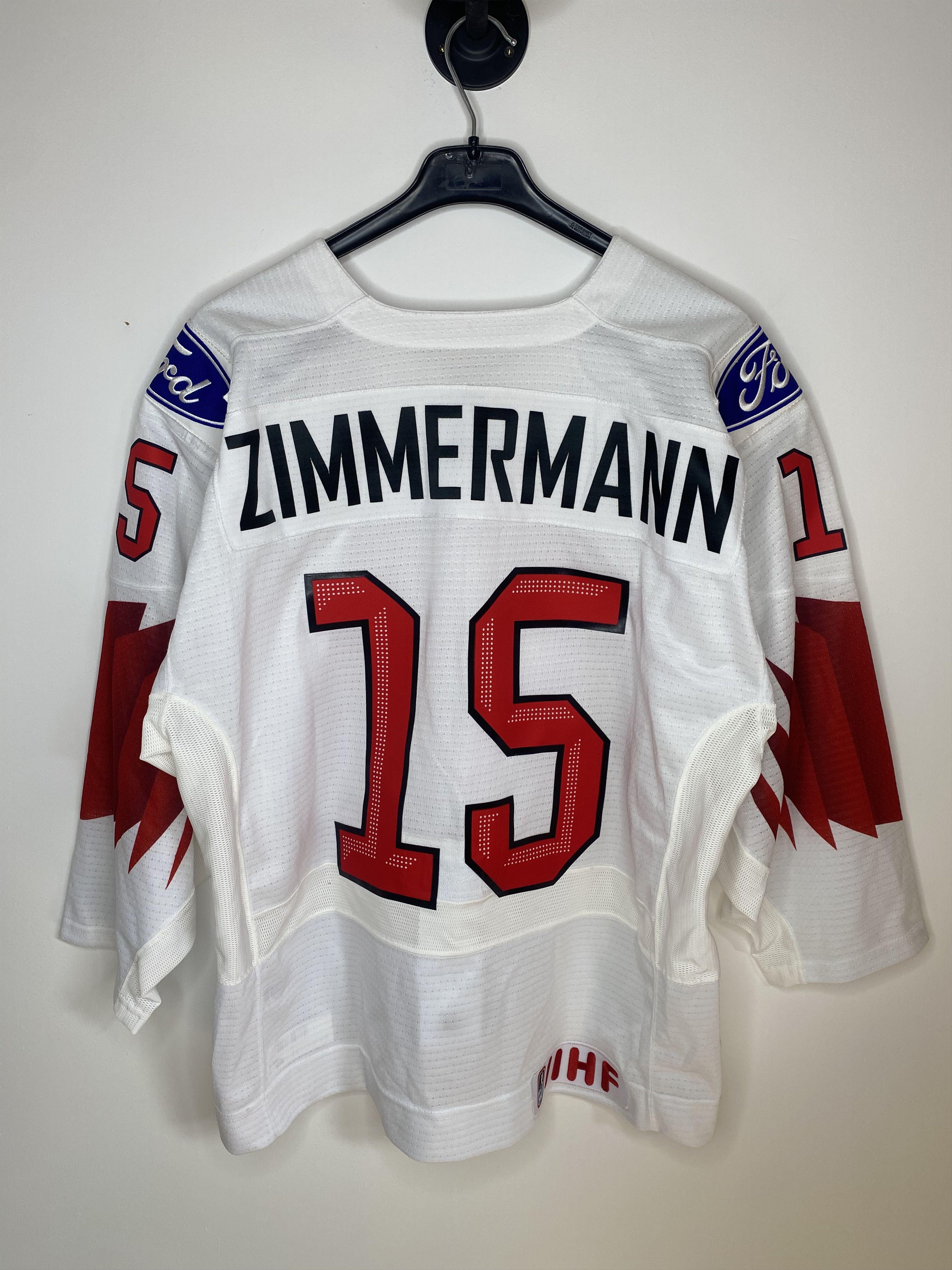 Nike #15 SWITZERLAND TEAM 2022 MATCH WORN ICE HOCKEY JERSEY SHIRT Size US L / EU 52-54 / 3 - 2 Thumbnail