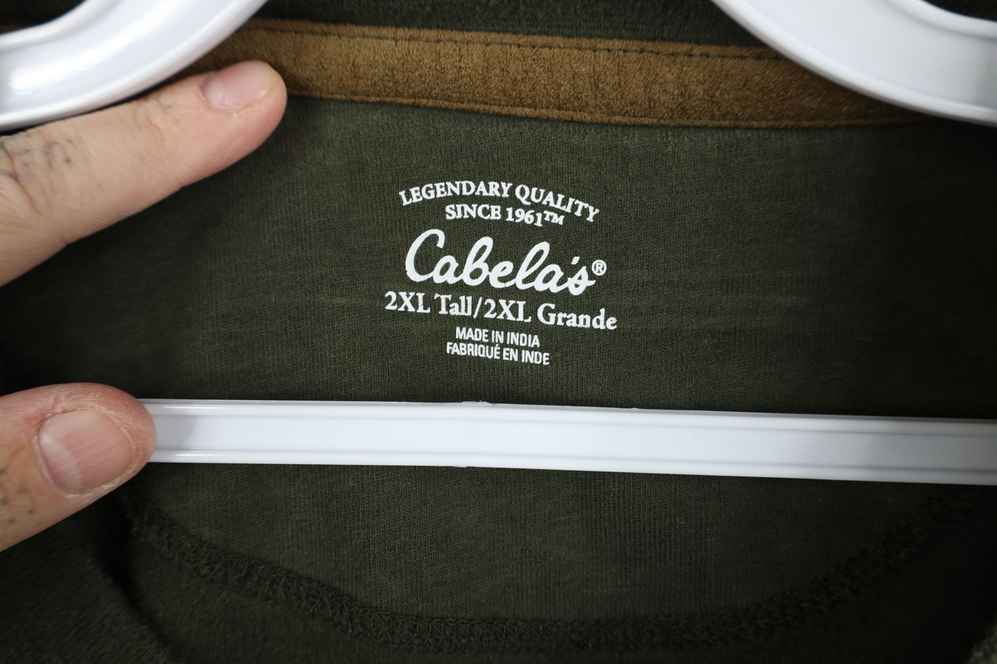 Cabelas Vintage Cabelas Blank Heavy Long Sleeve Henley T-Shirt Green Size US XXL / EU 58 / 5 - 10 Thumbnail
