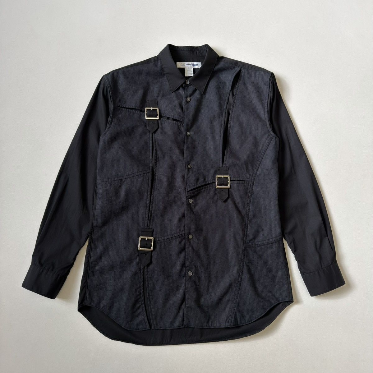 Comme des Garcons Black Patch Work Bondage Strap Shirt Size US M / EU 48-50 / 2 - 3 Thumbnail