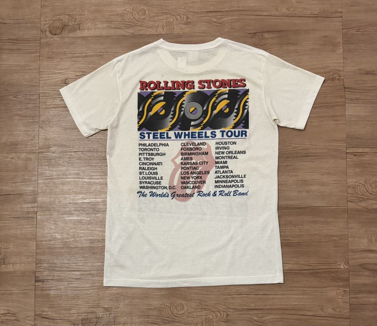 Band Tees Vintage 80’s Rolling Stones Steel Wheels North American Tee Size US M / EU 48-50 / 2 - 4 Thumbnail