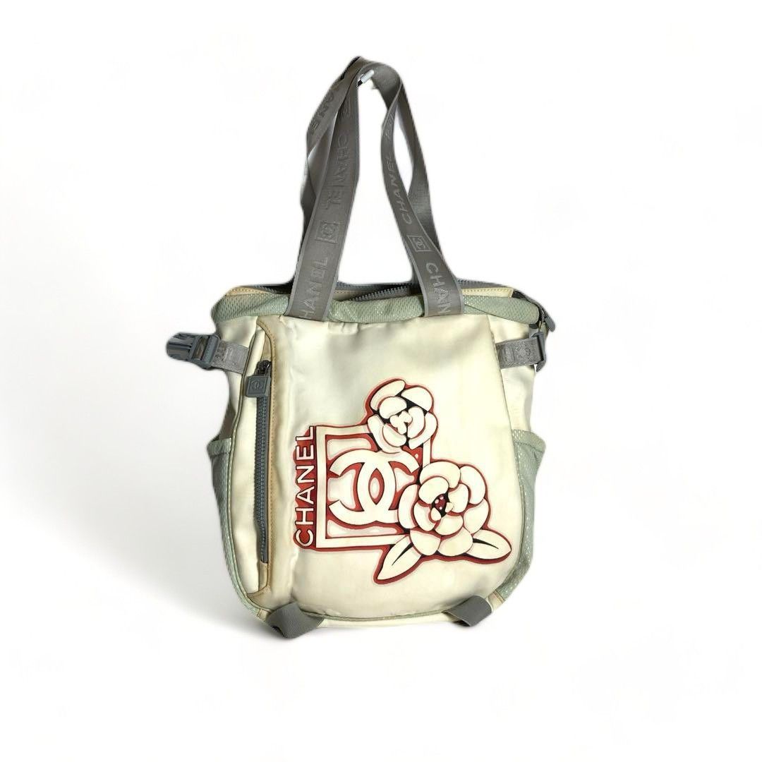 image of Chanel - Sports Line Handbag Nylon Camellia Vintage White, Women's