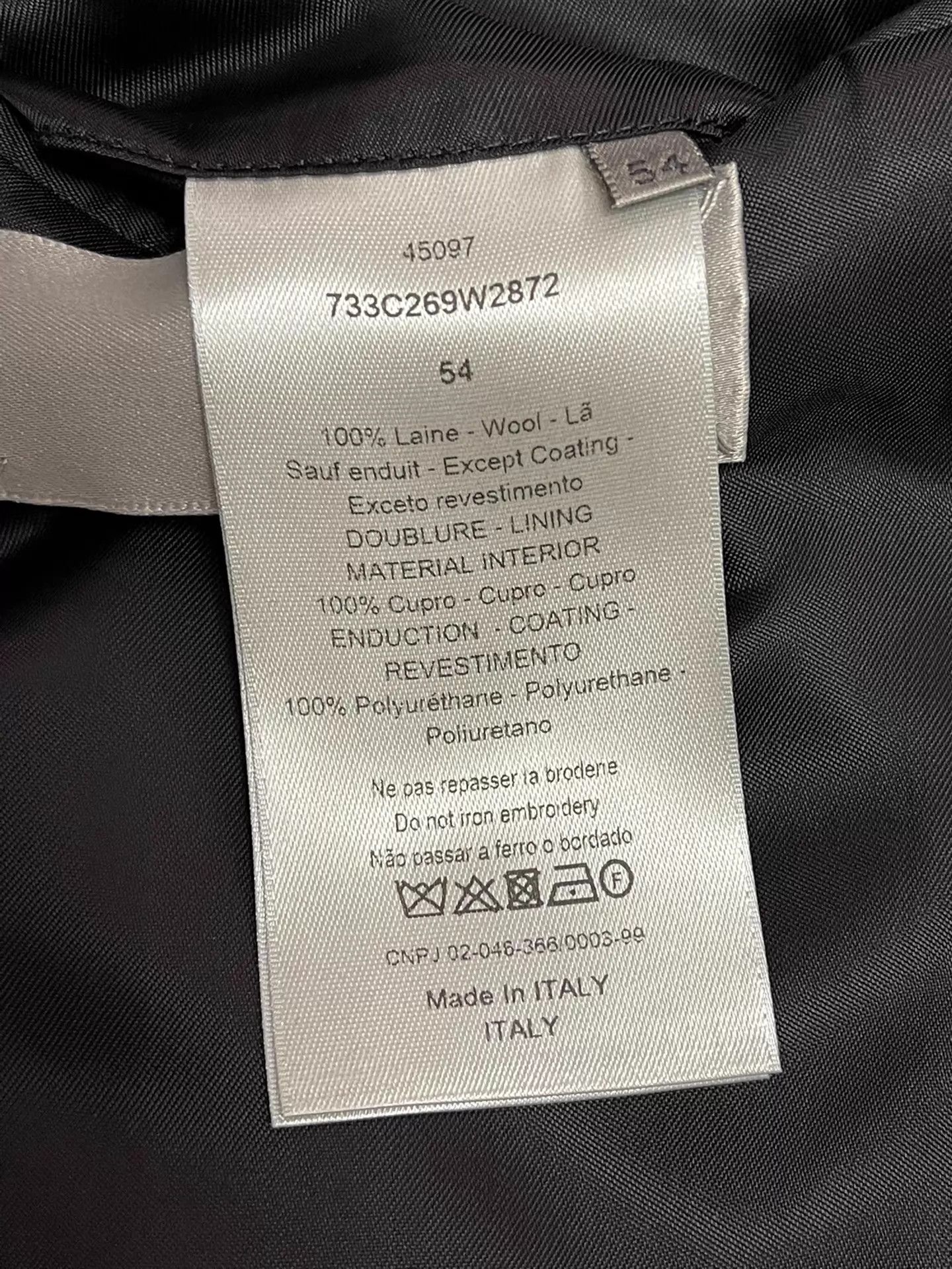Dior Dior Homme Slim Fit Wool Suit (Bees) Black 54 Size 54R - 5 Thumbnail