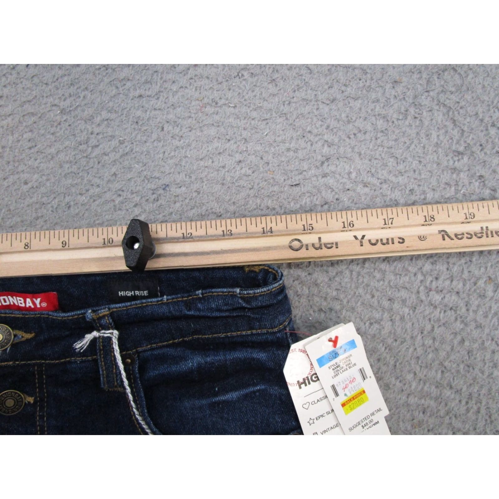 Vintage VTG Y2K Union Bay Women's Button Fly High Rise Stretch Denim Jeans SZ 9 NEW Read Size 30" / US 8 / IT 44 - 5 Thumbnail