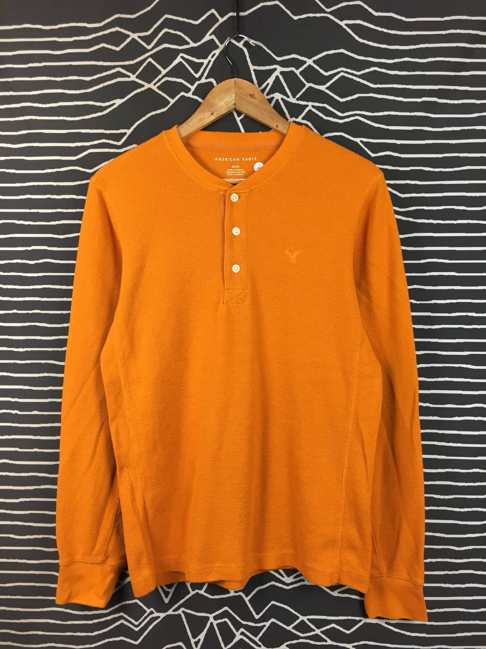 American Eagle Outfitters American Eagle Waffle Knit Thermal Henley Long Sleeve Tee Size US S / EU 44-46 / 1 - 1 Thumbnail