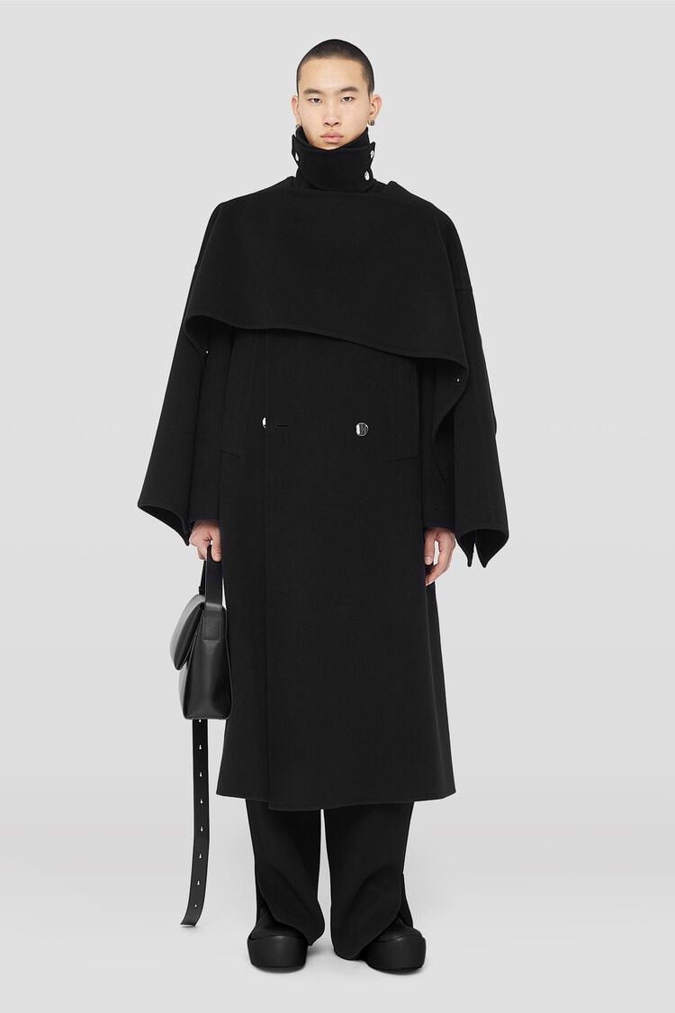Jil Sander o1mt1gz0625 Double-Breasted Coat in Black Size US S / EU 44-46 / 1 - 2 Thumbnail