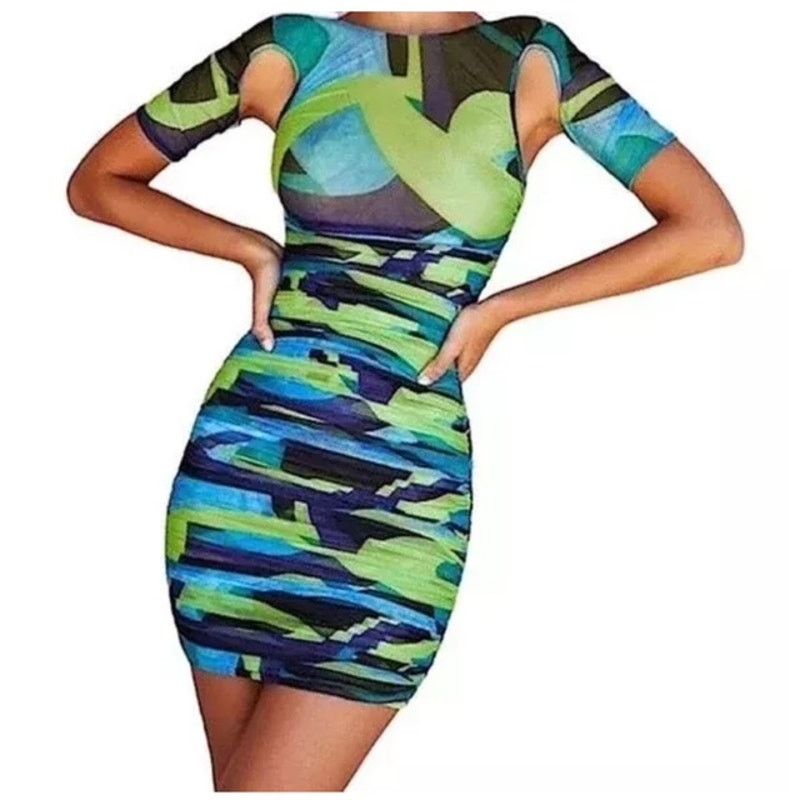 House of CB House of CB “Letitia” Ruched Mesh Bodycon Mini Dress Size XS / US 0-2 / IT 36-38 - 1 Thumbnail