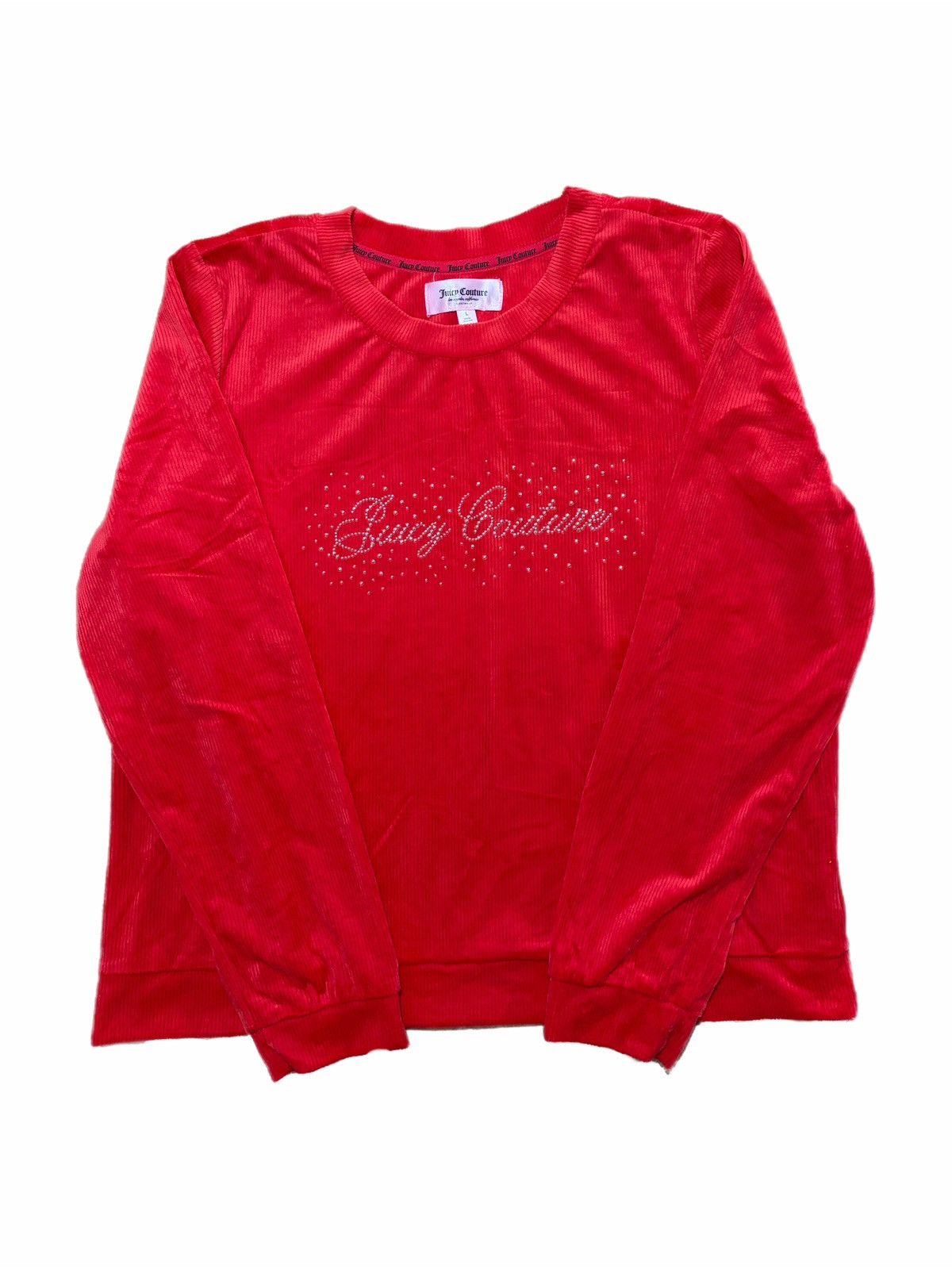 Juicy Couture Juicy Couture Pajama Top Velour Rhinestone Logo Sleepwear Size L / US 10 / IT 46 - 1 Thumbnail