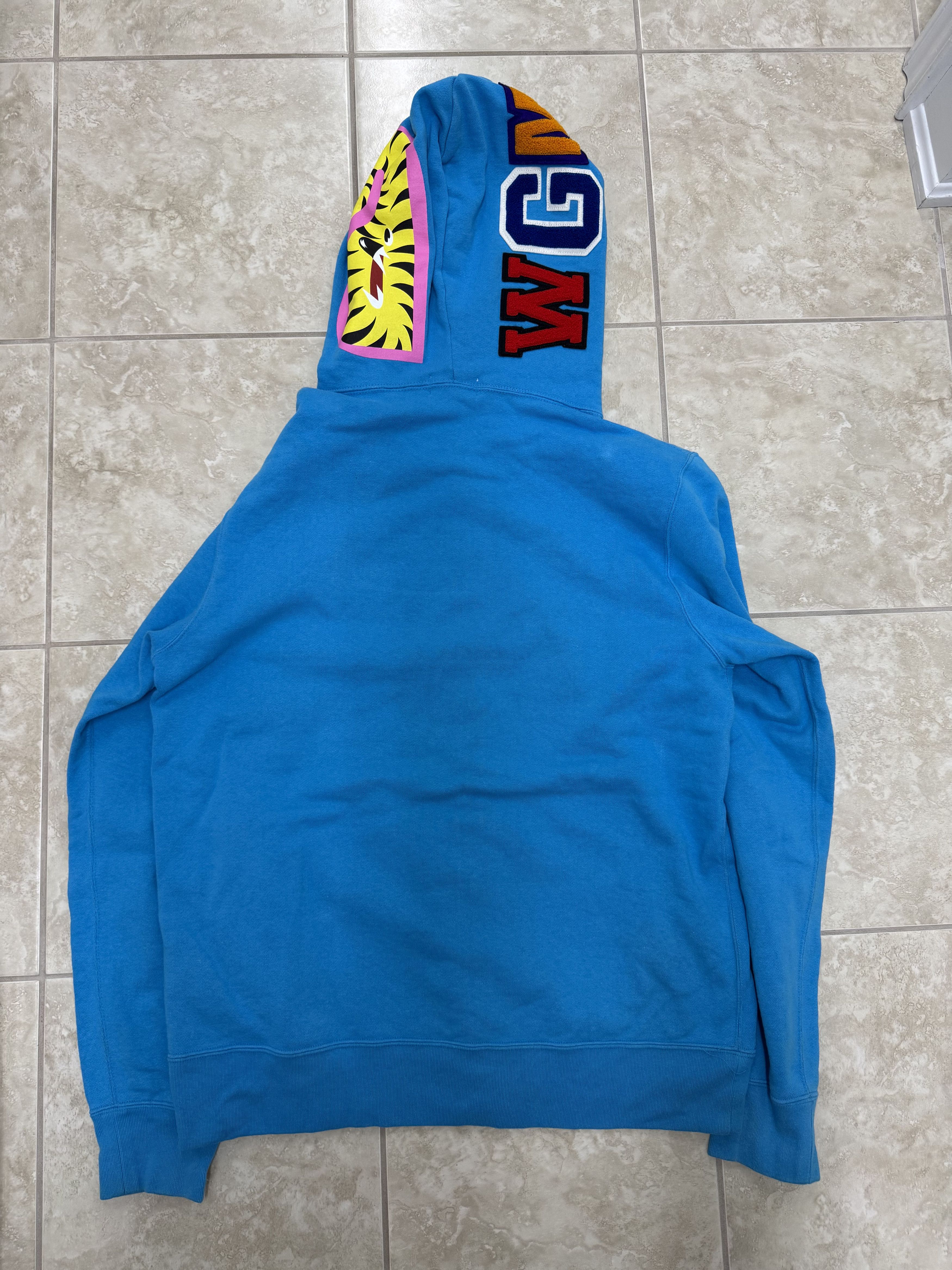 Bape Bape Light Blue Shark Full Zip Hoodie Mens Extra-Large Size US XL / EU 56 / 4 - 2 Thumbnail