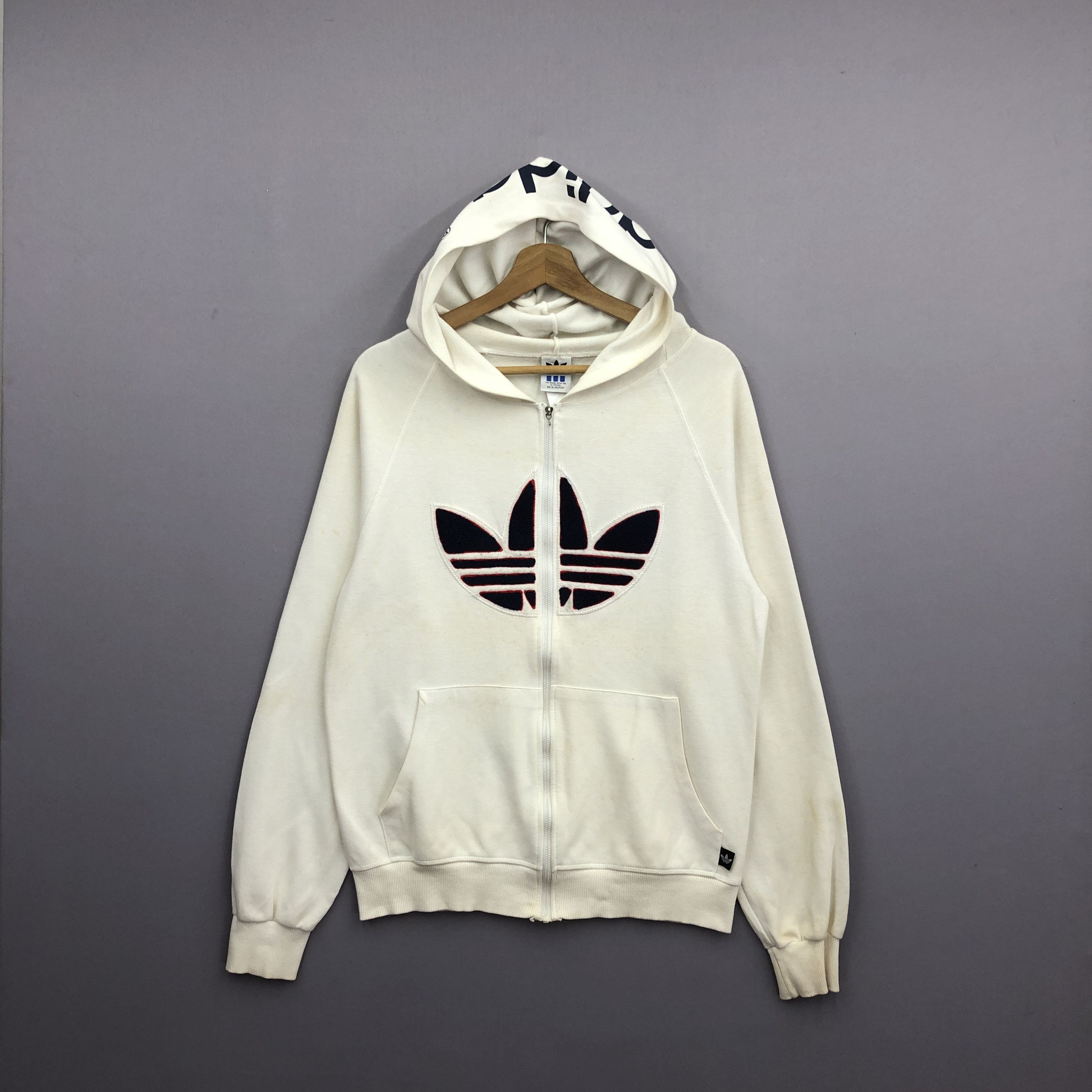 Japanese Brand Vintage Adidas Hooded Sweater Adidas Trefoil Sweatshirt Size US M / EU 48-50 / 2 - 3 Thumbnail