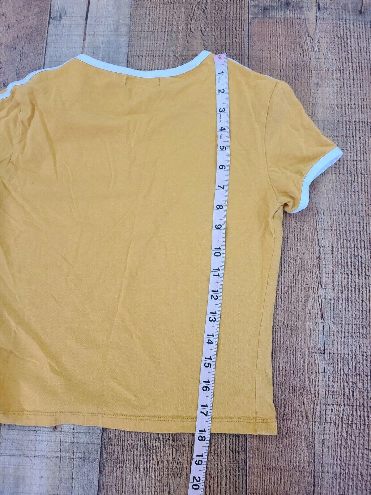 Designer Popular 21 Crop Top Large Mustard Yellow 90s Grunge Size L / US 10 / IT 46 - 6 Thumbnail