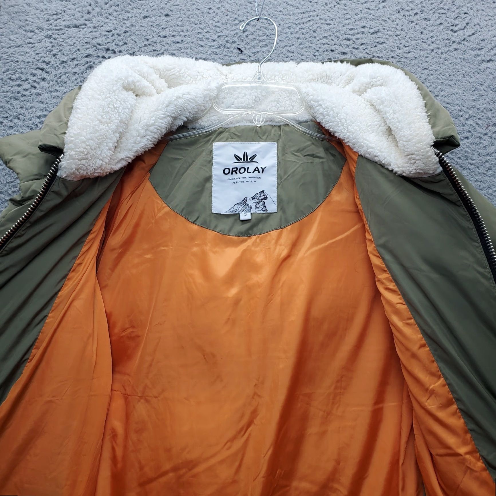 Vintage Orolay Womens Green Thickened Down Jacket Hooded Full Zip - Size S, Long Sleeve, Winter Outerwear, Casual Coat, Regular Fit, EUC Size S / US 4 / IT 40 - 6 Thumbnail