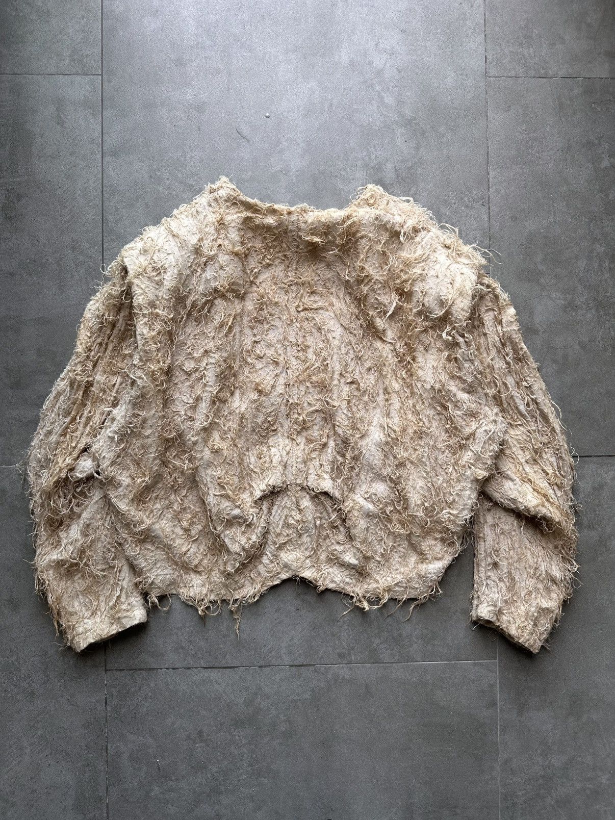 Issey Miyake 1980s ISSEY MIYAKE TEXTURED LINEN JACKET Size US M / EU 48-50 / 2 - 11 Thumbnail