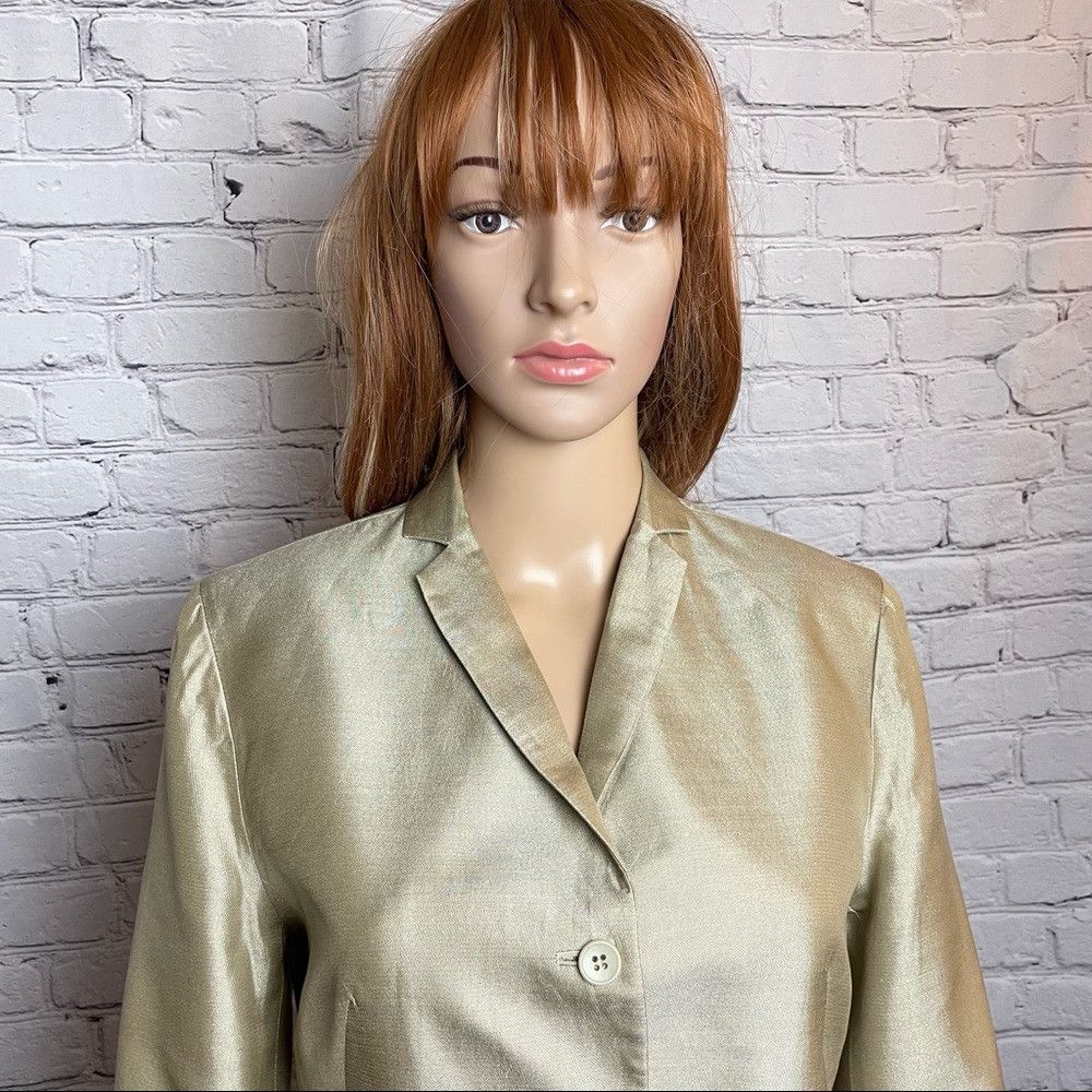 Loft Ann Taylor LOFT Beige Silk Jacket Size 6 Size M / US 6-8 / IT 42-44 - 2 Thumbnail
