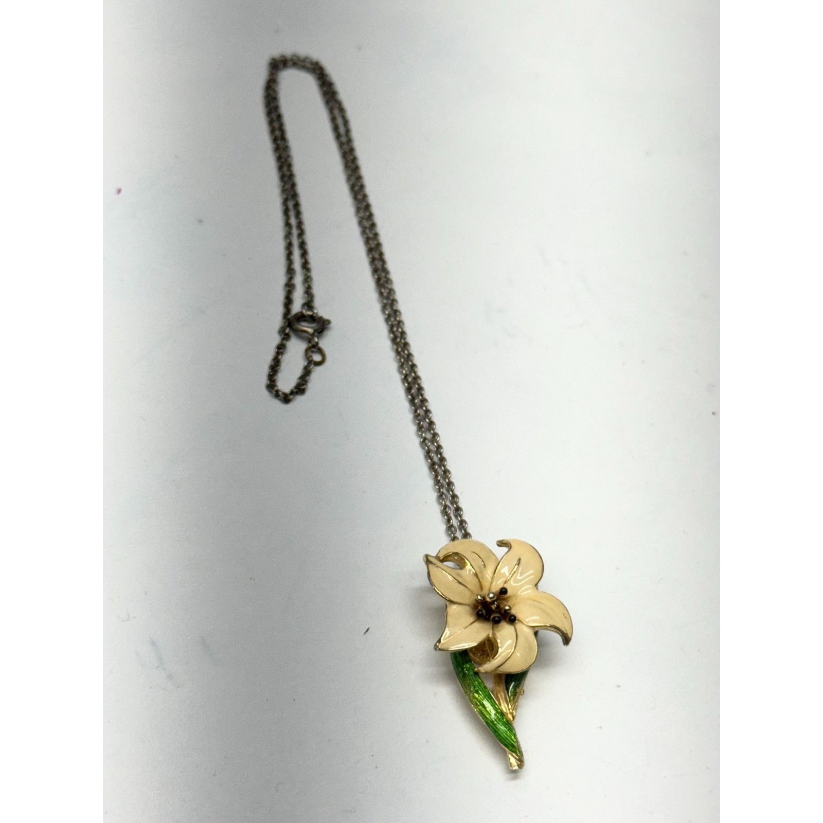 Vintage Vintage enamel flower pendant necklace Size ONE SIZE - 3 Thumbnail