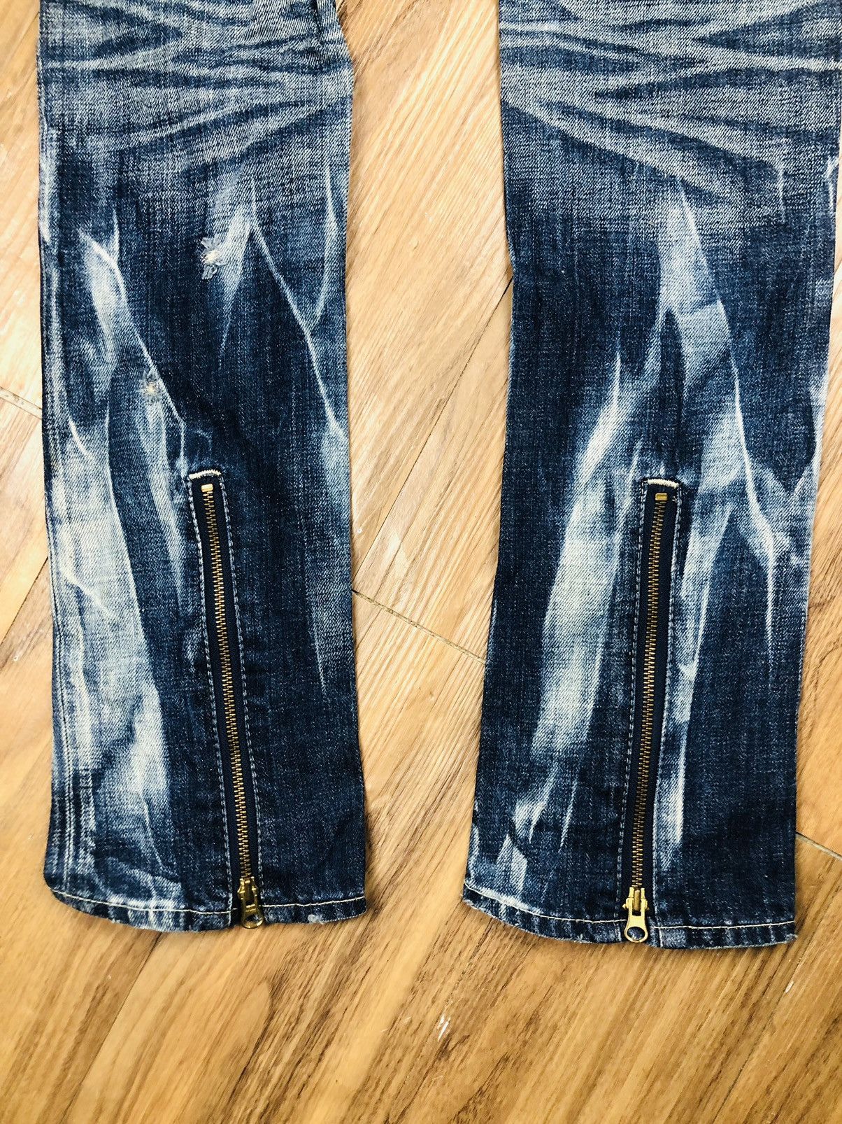 If Six Was Nine Varosh Designer Ripped Jeans with Ankle Zips (40) Size 42" / US 20 - 15 Thumbnail