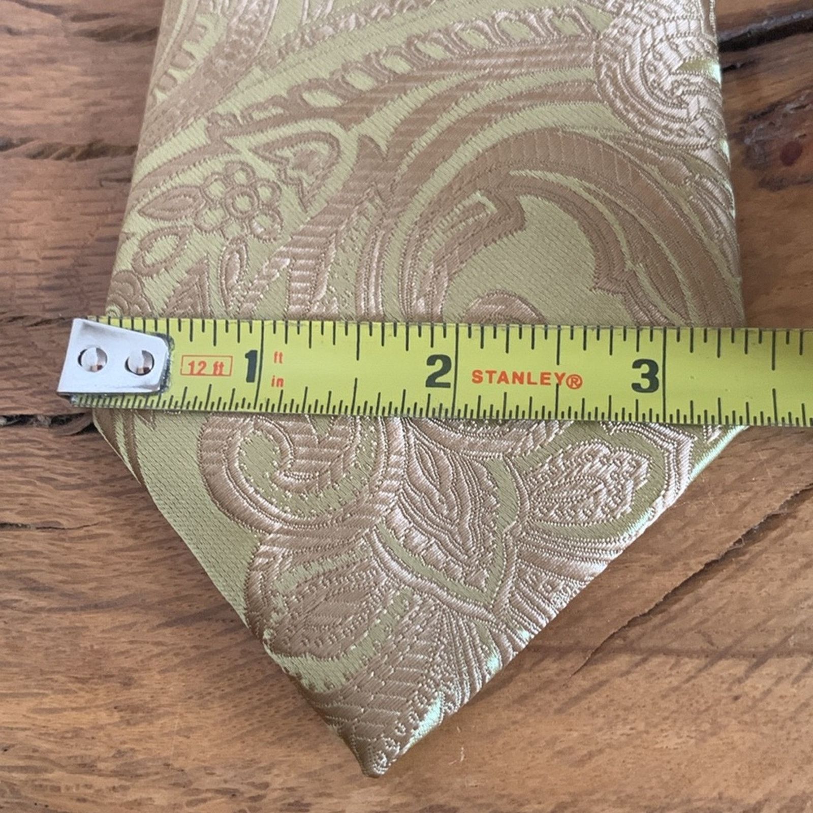 Vintage Barry Wang rich gold silk brocade jacquard handmade necktie Size ONE SIZE - 9 Thumbnail