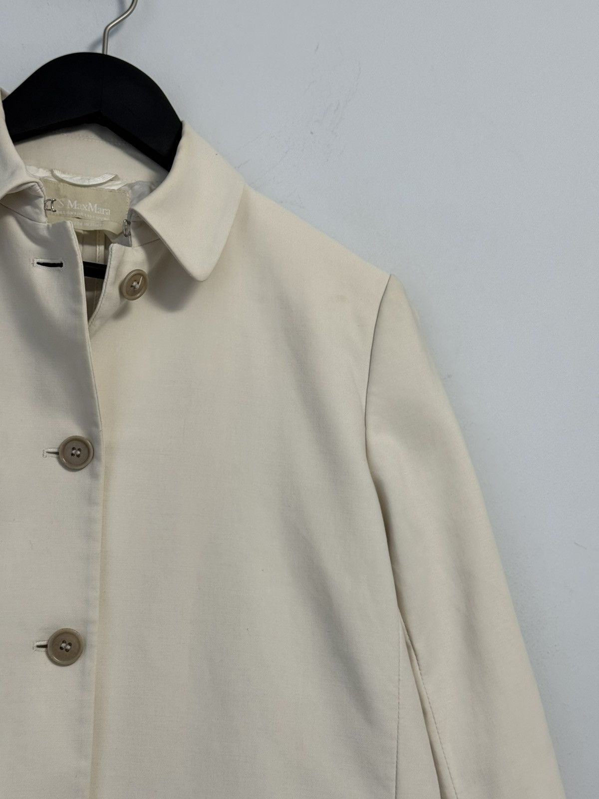 Max Mara Max Mara Ivory Cropped Jacket Button Front Coat Blazer Size M / US 6-8 / IT 42-44 - 4 Thumbnail