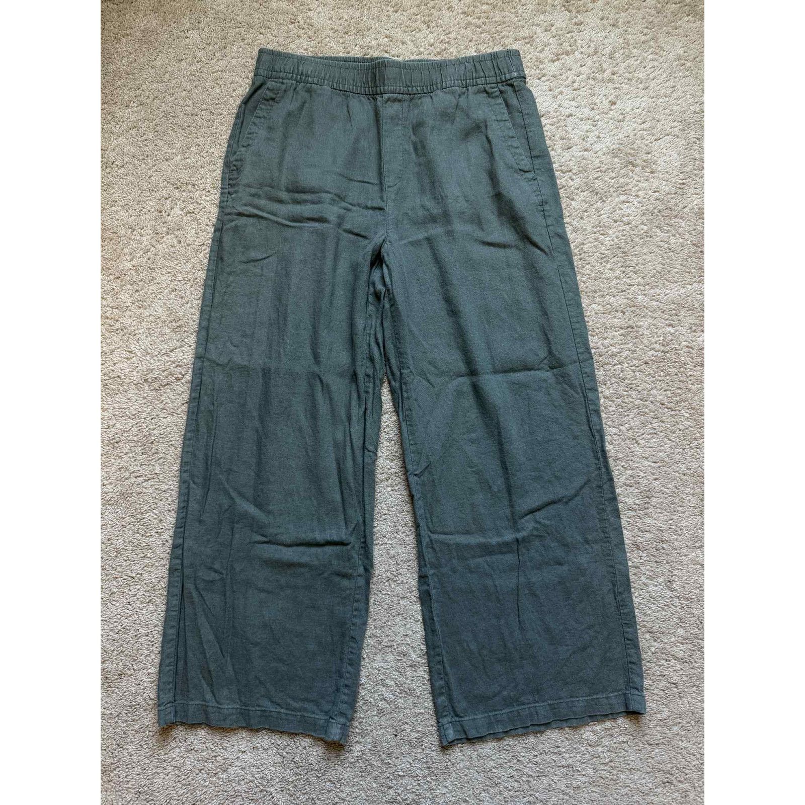 Old Navy Old Navy High Rise Wide Leg Pants Dark Olive Women's Size M Size 28" / US 6 / IT 42 - 1 Thumbnail