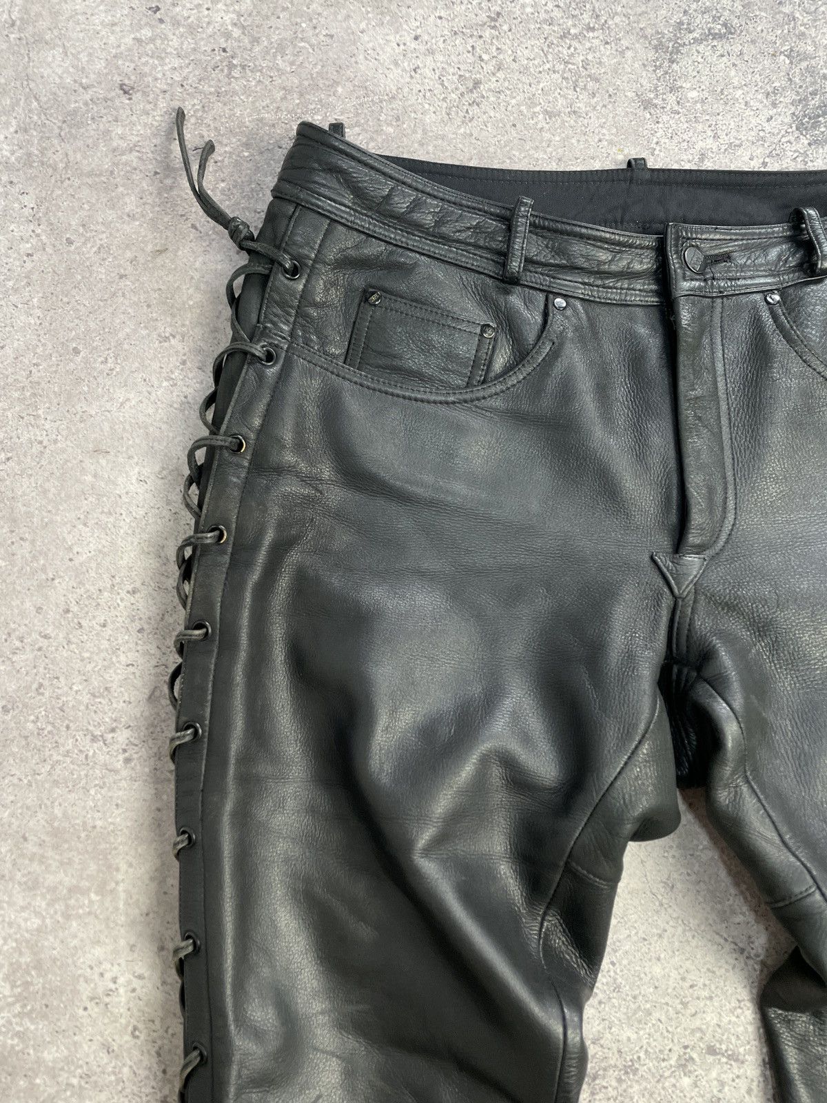 Vintage Vintage Junya Watanabe Rick Owens Style Leather Pants Size US 34 / EU 50 - 3 Thumbnail