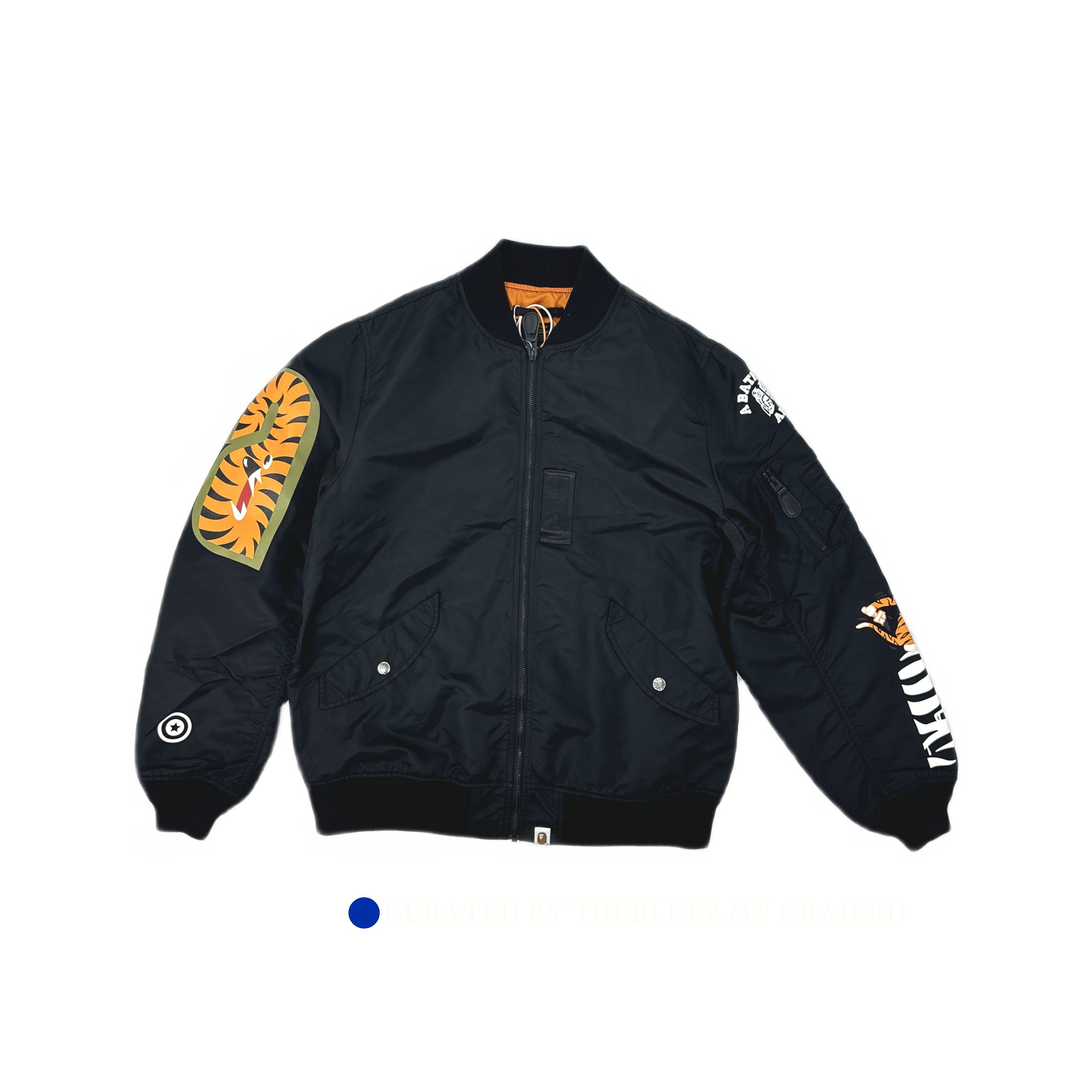 Bape Black Tiger Shark Bomber Jacket Size US L / EU 52-54 / 3 - 1 Thumbnail