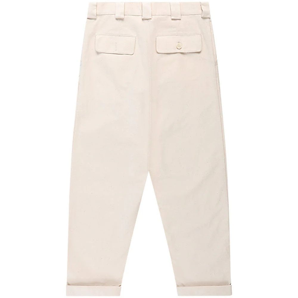 Adish o1mle1224 Sukkar Cotton Pleated Chino Trousers in Off White Size US 34 / EU 50 - 2 Thumbnail