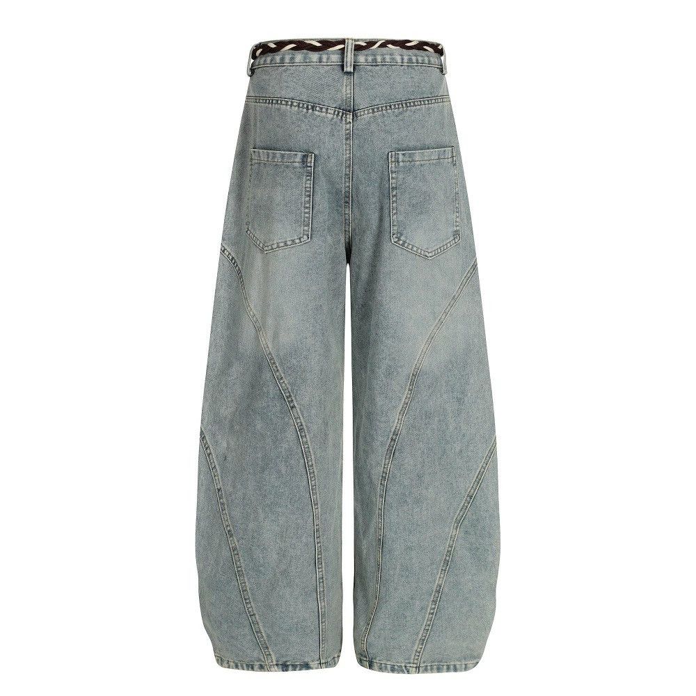 Jean American high street washed distressed scimitar jeans Size US 32 / EU 48 - 2 Thumbnail