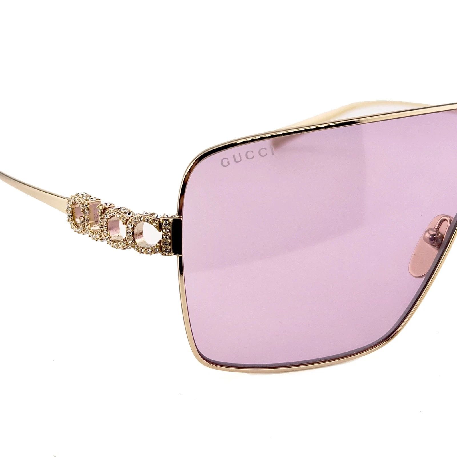 Gucci GUCCI 1936 Gg1936S Gold Pink Crystal Logo Unisex Metal 005 Size ONE SIZE - 8 Thumbnail