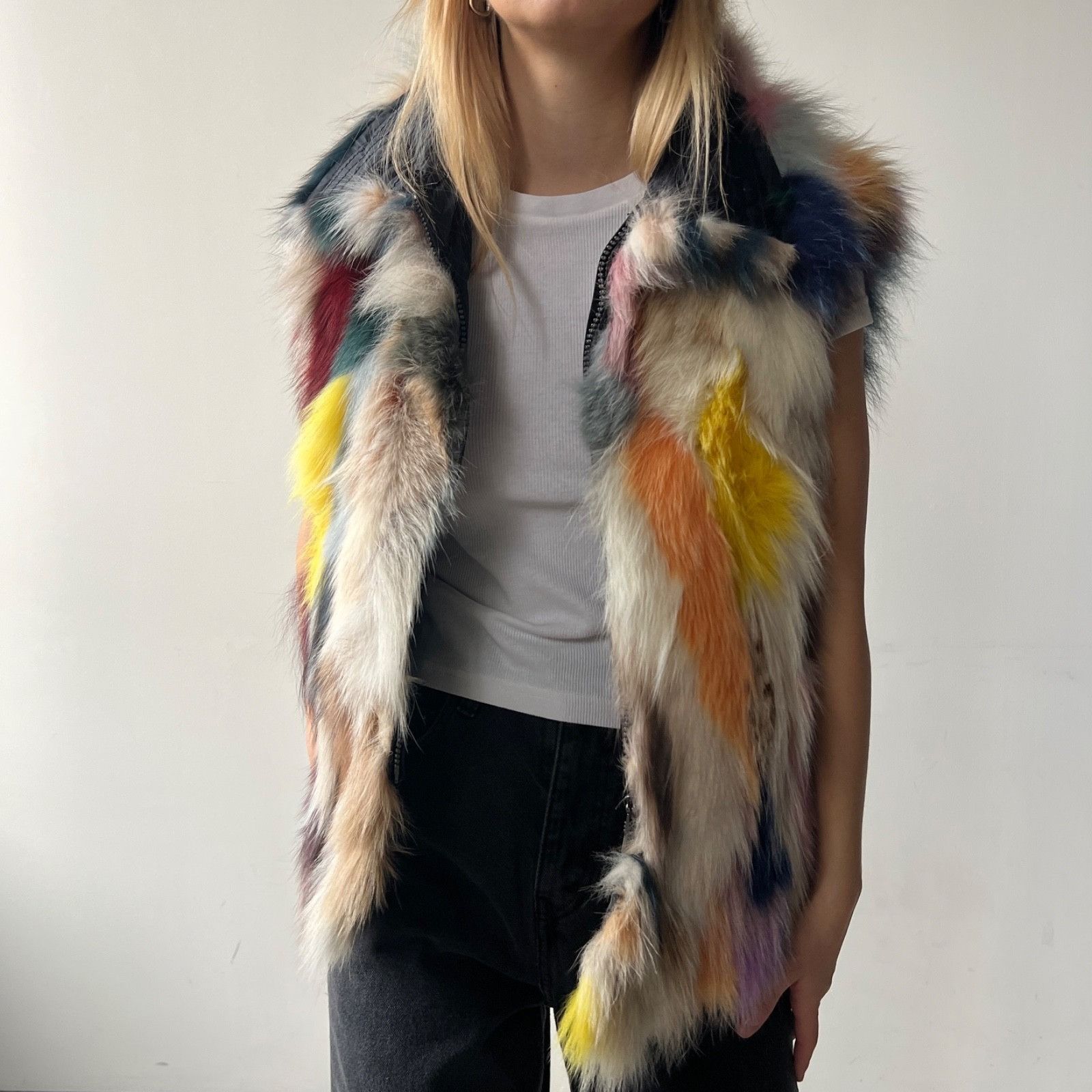 JET SET Jet Set Y2K Faux Fur Fairy Grunge Reversible Vest 9778AC Size S / US 4 / IT 40 - 4 Thumbnail