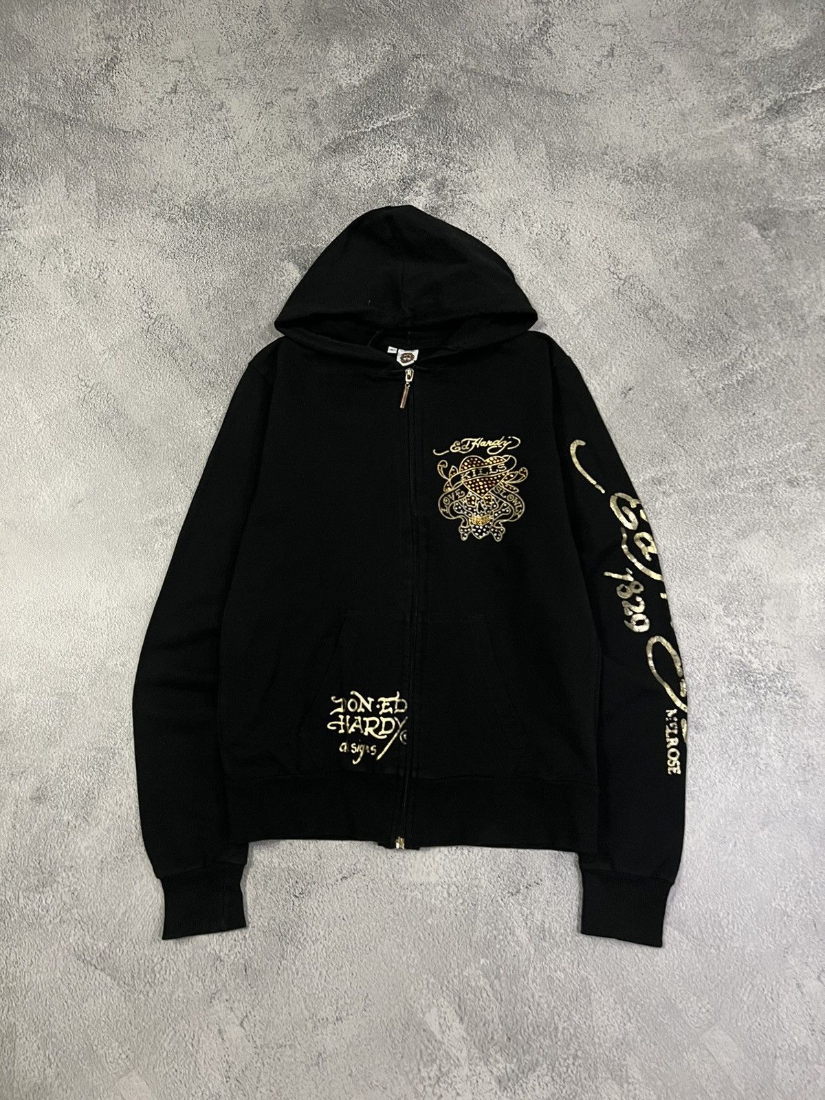 Ed Hardy Vintage Y2k Ed Hardy Love Kills Slowly ☠️❤️‍🩹 Zip Hoodie 00’s Size M / US 6-8 / IT 42-44 - 3 Thumbnail