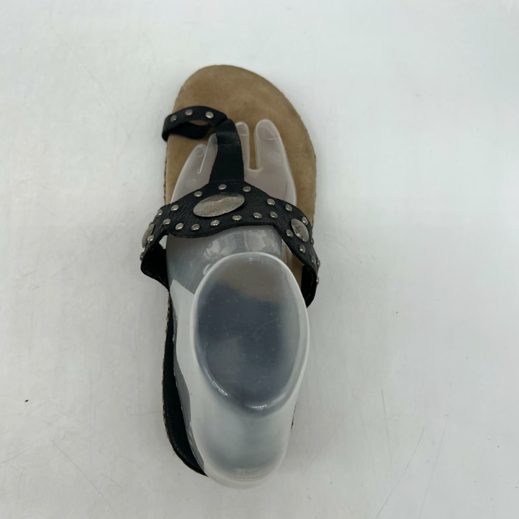 Vintage MIA Black Leather Thong Sandals Size 9 M Womens Casual Slip On Comfort Size US 9 / IT 39 - 4 Thumbnail