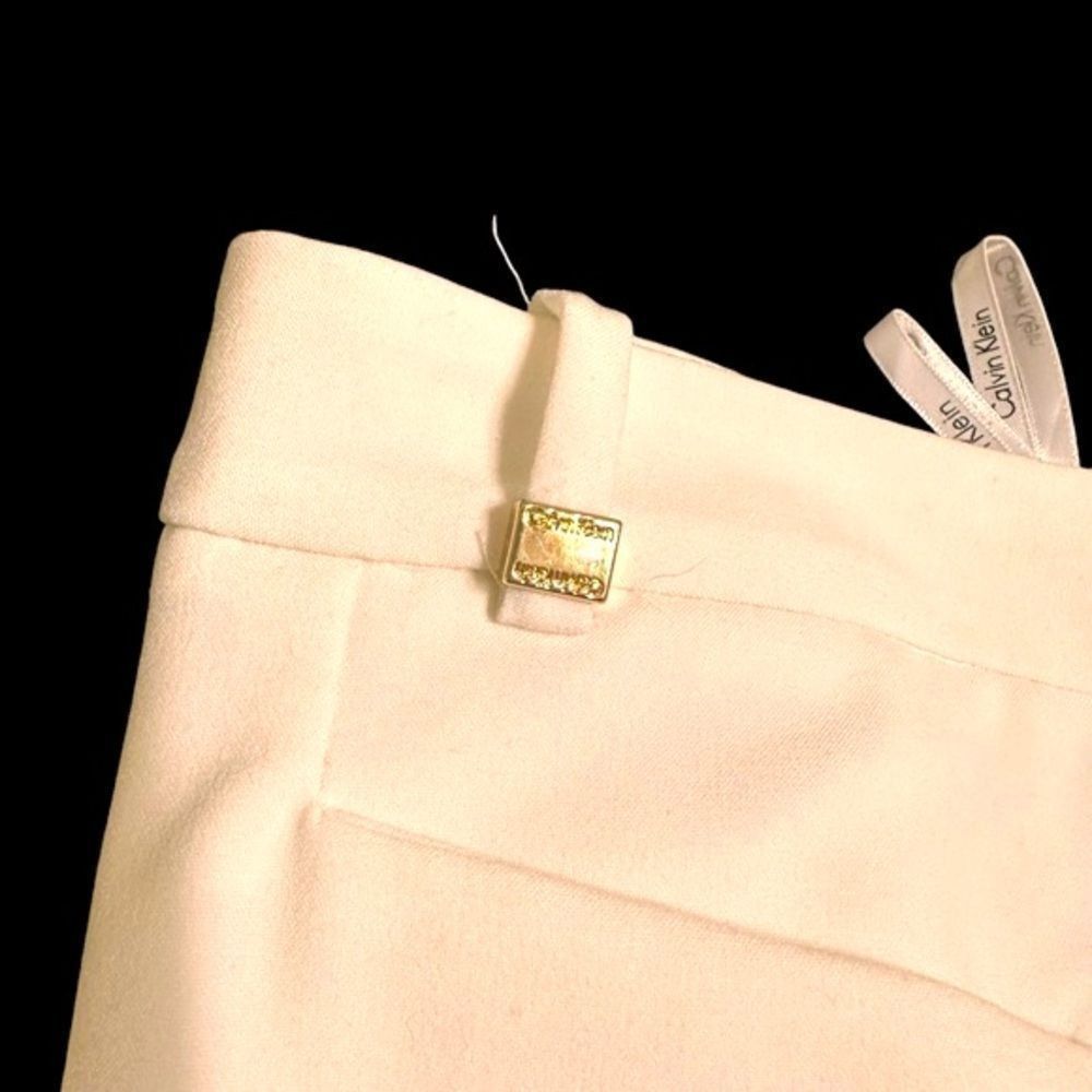 Calvin Klein Calvin Klein Wide leg fully lined high waist tailored ivory Size 29" - 6 Thumbnail