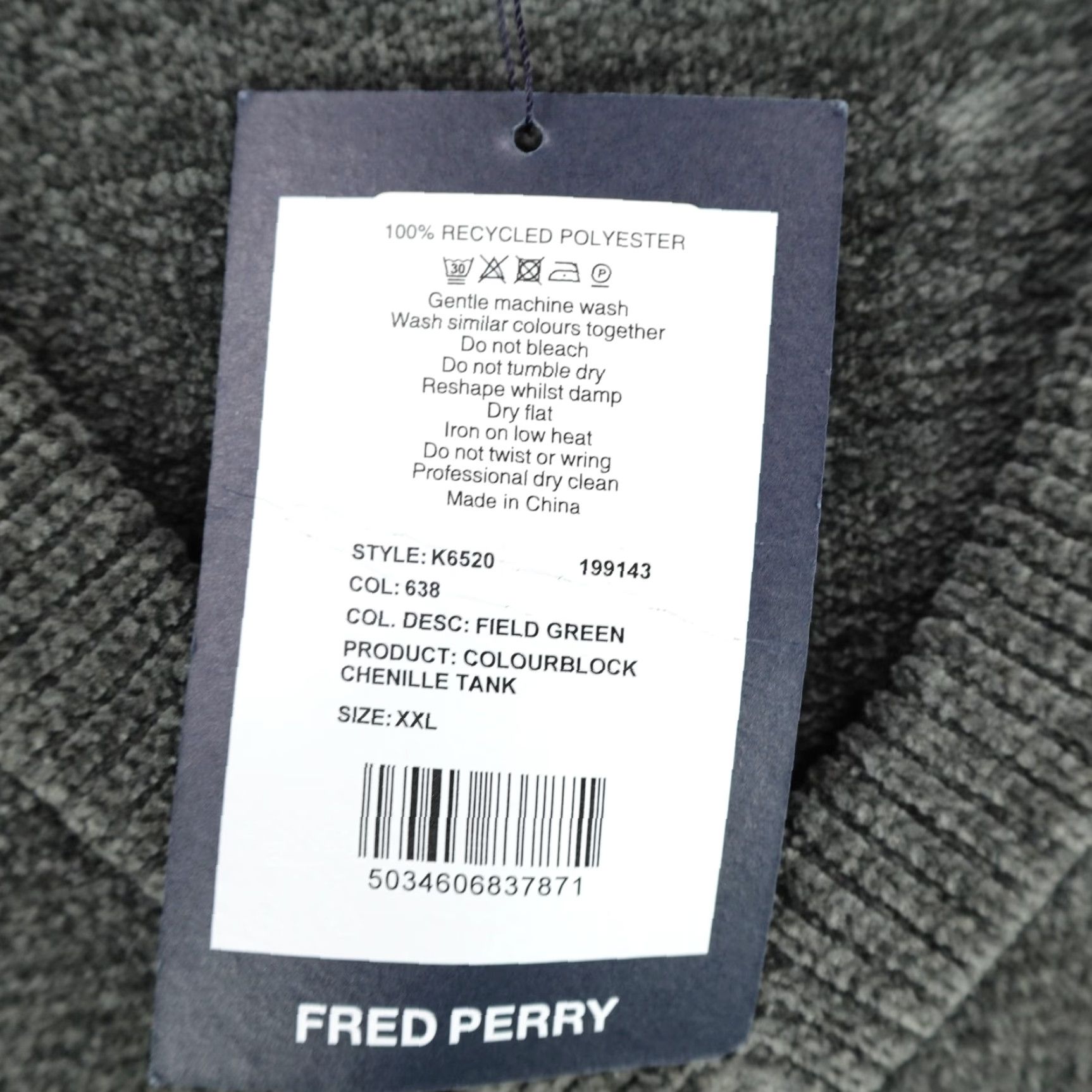 Fred Perry Fred Perry Sweater Vest 2XL Field Green Colourblock Chenille Tank Pullover NEW Size US XXL / EU 58 / 5 - 4 Thumbnail