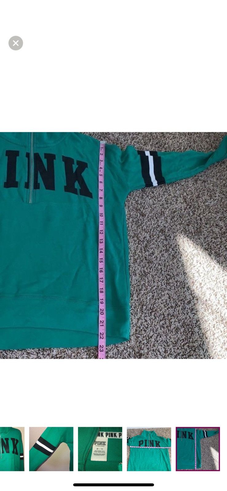 Victoria's Secret Pink Victoria’s Secret XS green quarter zip sweatshirt Size XS / US 0-2 / IT 36-38 - 6 Thumbnail