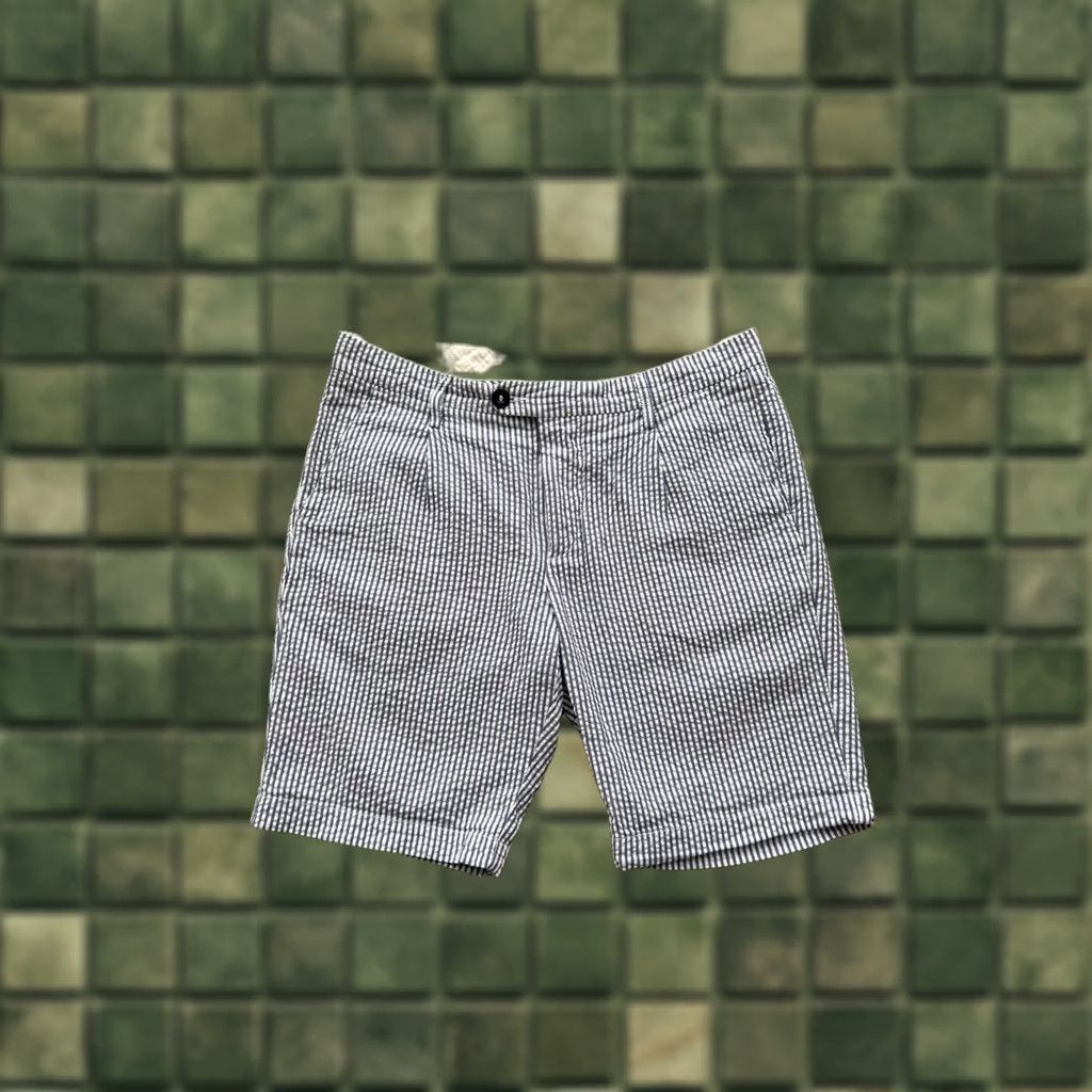 Vintage Boggi Milano Stripped Luxury White/Blue Chino Shorts Size M 46 Men Size US 31 - 1 Thumbnail