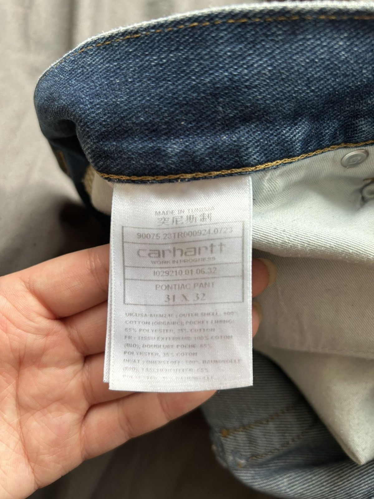 Carhartt Carhartt WIP Pontiac Pant Blue Denim Jeans – 31x32 Size US 31 - 8 Thumbnail