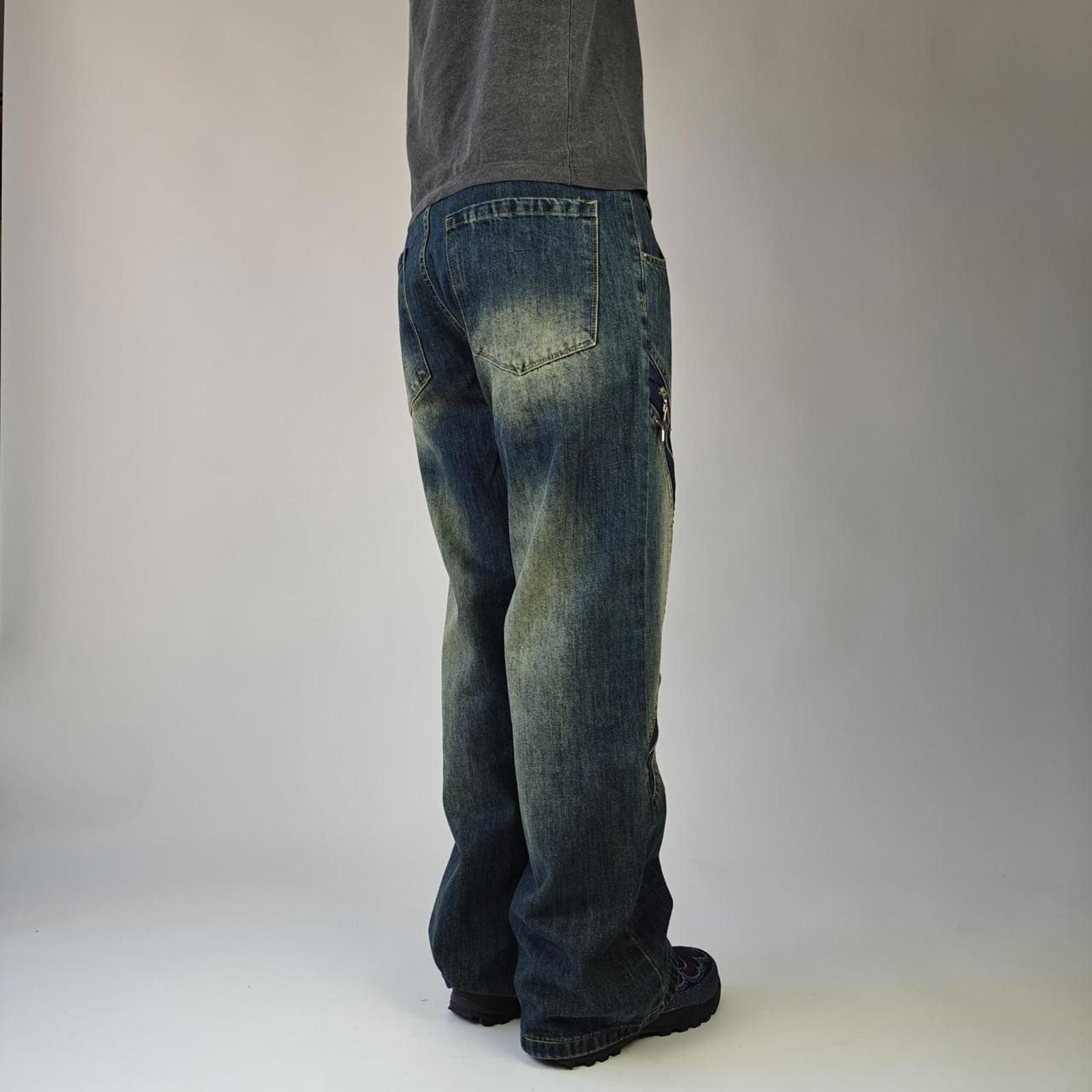 Other Blue Faded Sidezip Wide Leg Denim Size US 32 / EU 48 - 4 Thumbnail