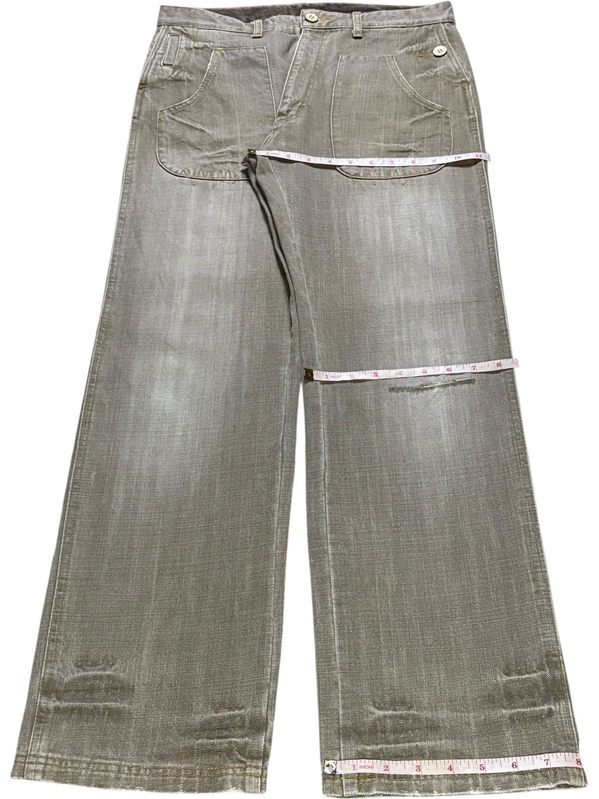 Japanese Brand Vintage Japanese Brand Faded Wash Distressed Loose Jean Size US 32 / EU 48 - 14 Thumbnail