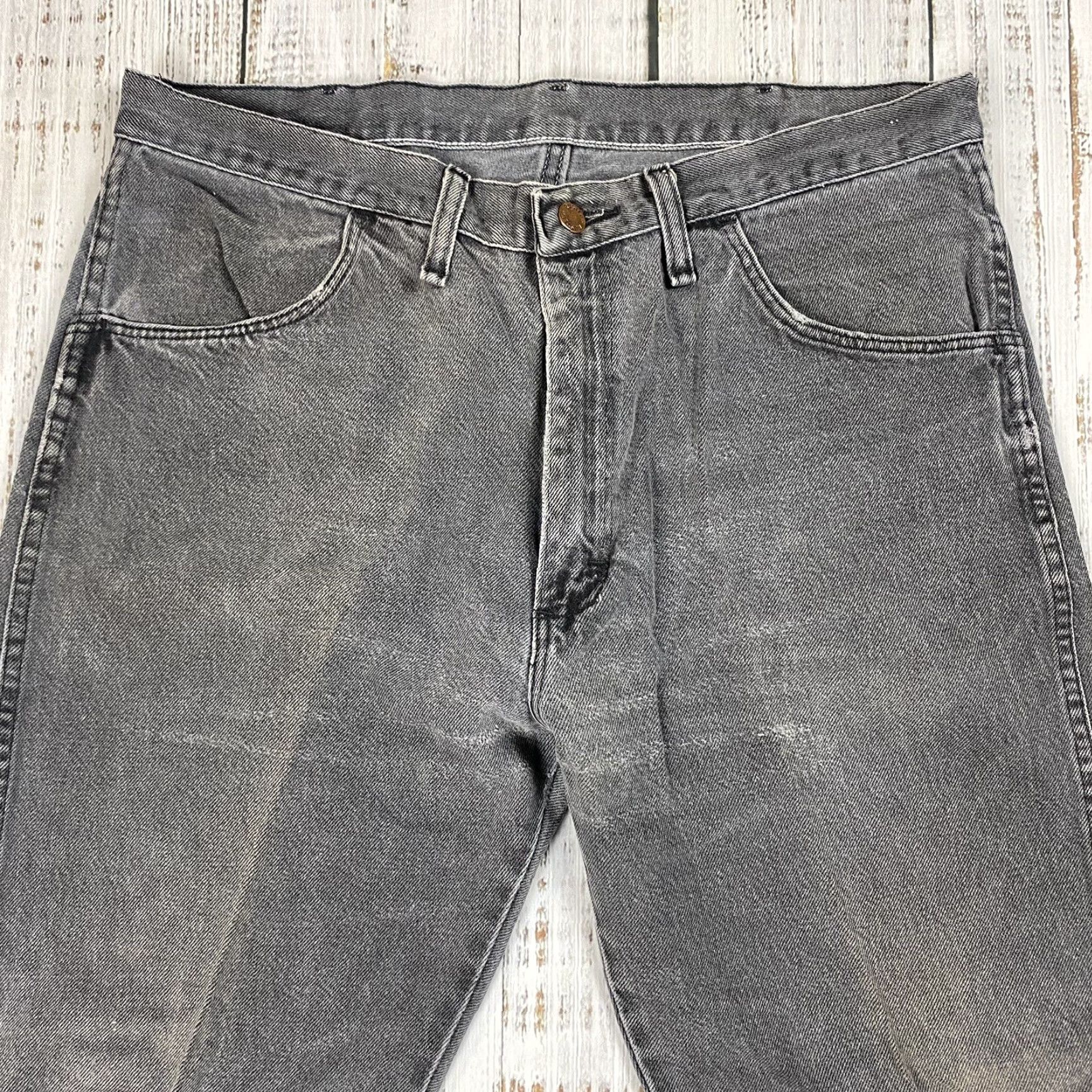 Denime VINTAGE Rustler Black Denim Jeans 36x30 Distressed 90s Straight Mens Size US 36 / EU 52 - 2 Thumbnail