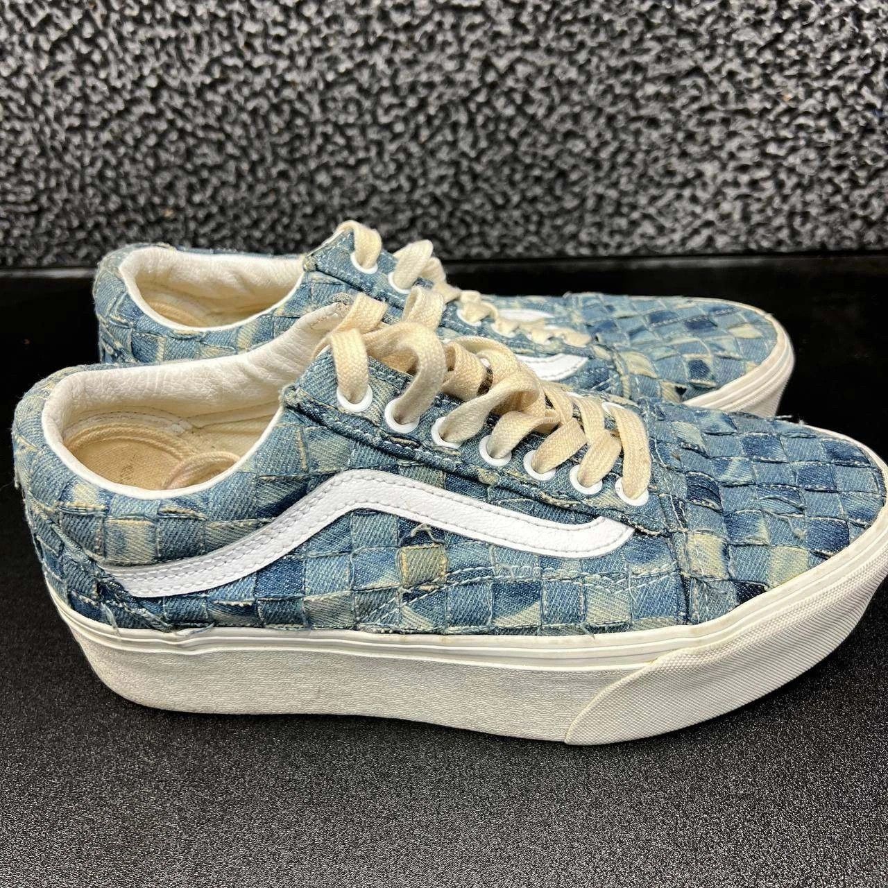 Vans Vans Old Skool Stackform Woven Denim Sneakers 7/ 8.5 721356 Size US 7 / EU 40 - 3 Thumbnail