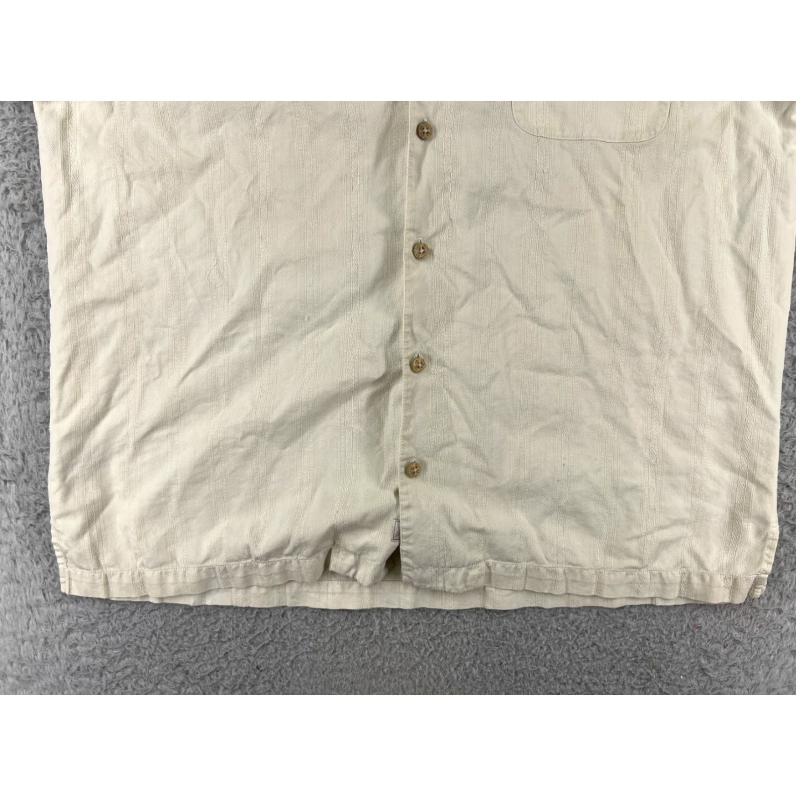 Tommy Bahama Tommy Bahama Shirt Men Large Beige Button-Up 100% Silk Hawaiian Pocket Vacation Size US L / EU 52-54 / 3 - 7 Thumbnail