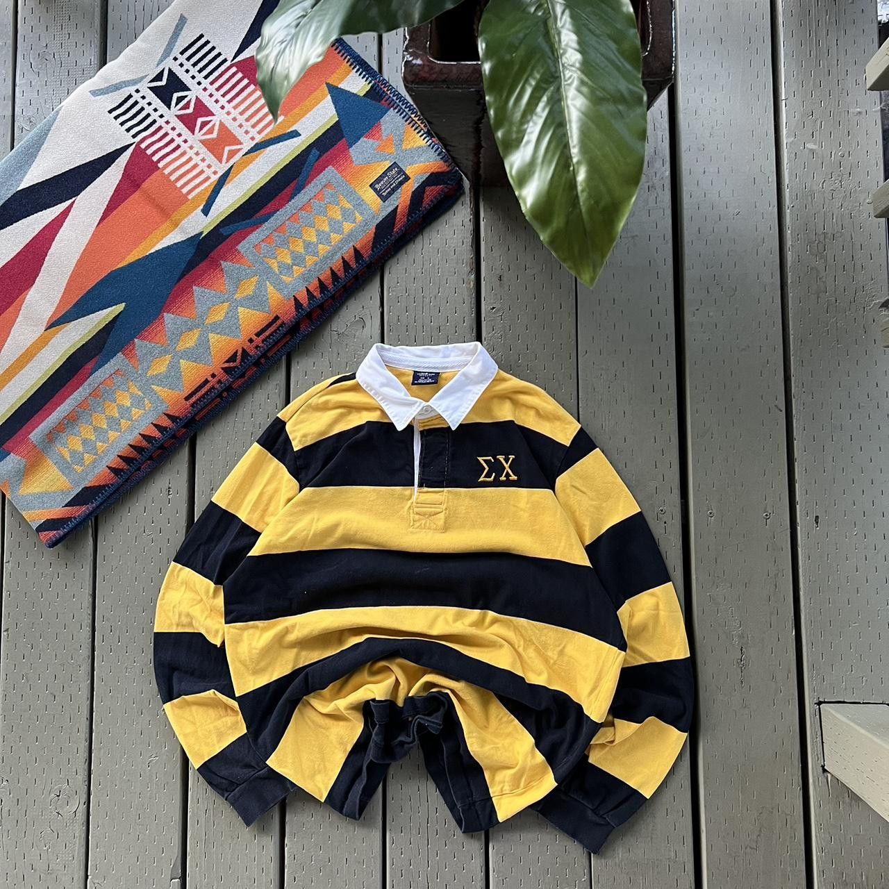 Vintage Vintage Rugby Polo Sigma Chi Striped Pullover Sweatshirt Size US XL / EU 56 / 4 - 4 Thumbnail