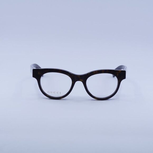Gucci Gucci GG1792O 002 Eyeglasses Dark Havana 46mm Square Frame Size ONE SIZE - 2 Thumbnail