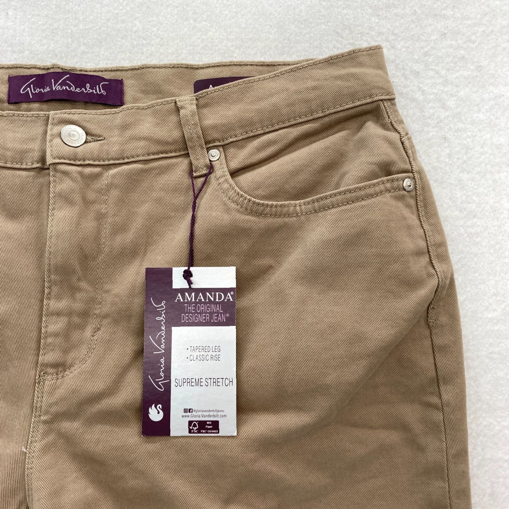 Gloria Vanderbilt Gloria Vanderbilt Amanda Jeans Women's 16 Brown Denim Tapered Leg Classic Pants Jeans Size 25" / US 0 / IT 36 - 3 Thumbnail