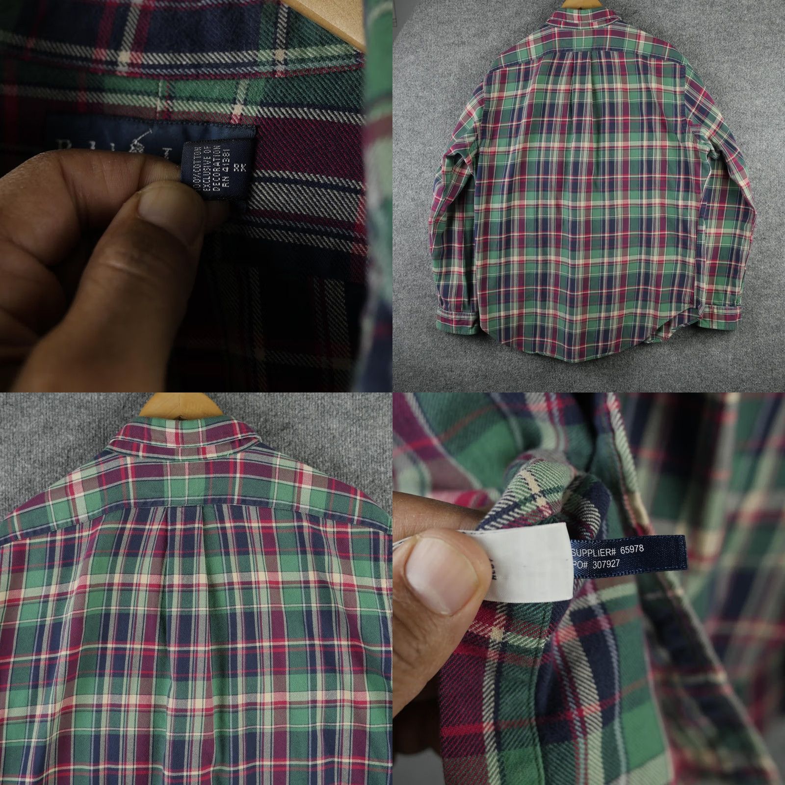 Ralph Lauren VINTAGE Ralph Lauren Shirt Mens L Plaid Flannel Button Down Suede Elbow Patches Size US L / EU 52-54 / 3 - 8 Thumbnail
