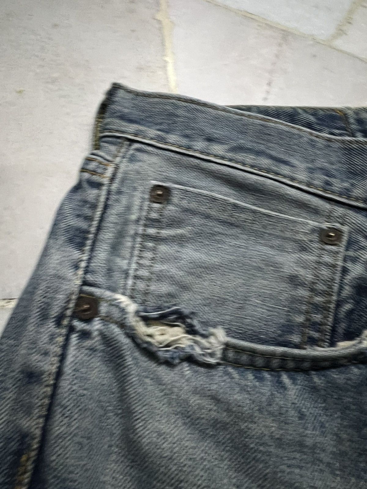 Edwin 💥Baggy💥Vintage Edwin 505 Distressed Selvedge Faded Jean Size US 32 / EU 48 - 10 Thumbnail
